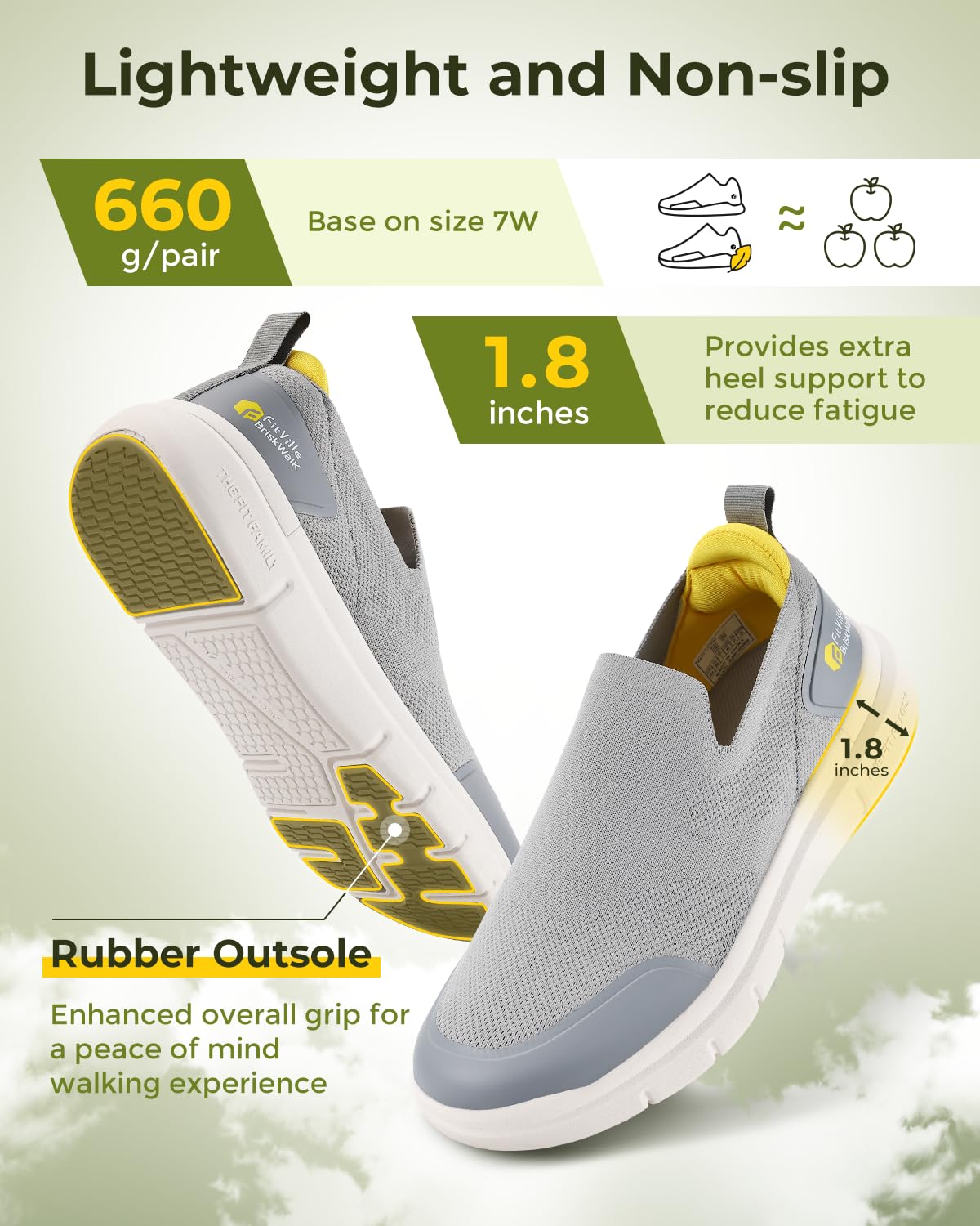 FitVille Men's Extra Wide Slip-On Walking Shoes - Breathable, Cushioned, Arch Support (2E/4E)