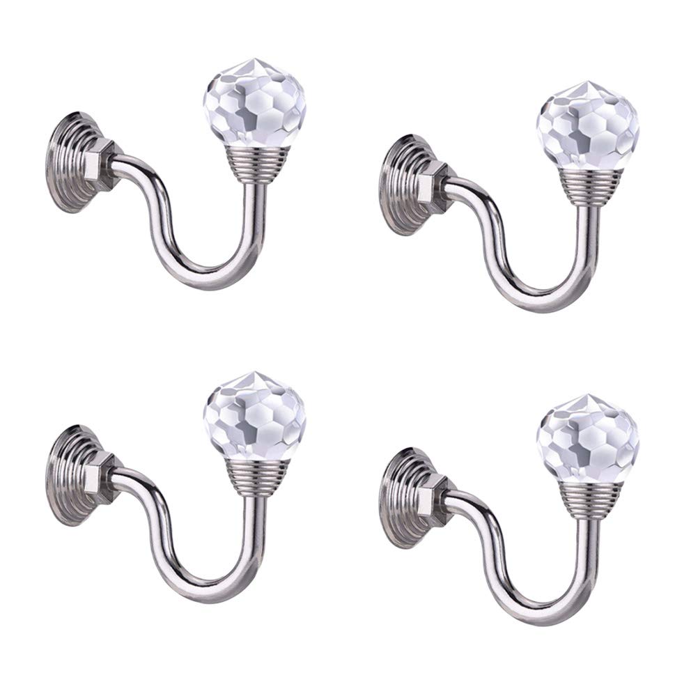 Elegant Crystal Curtain Tieback Hooks - 4 Pcs Multi-Use Wall Hooks for Home Décor in Silver-image-9fe09bfa-90e7-4188-b998-bbae934e5015-67709