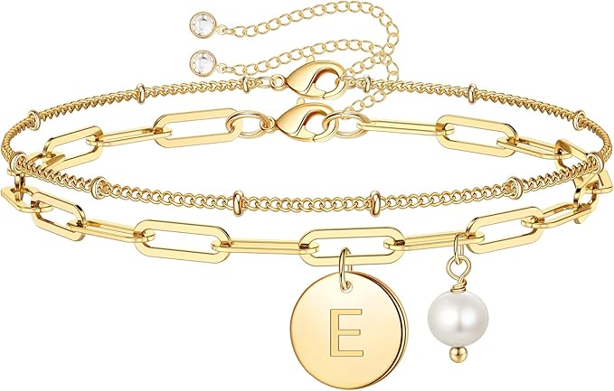 Layered Gold Initial Charm Bracelet - Gold E 6 Inches-image-a0ec15c9-5e20-498c-ba63-eabad74a1b26-66868