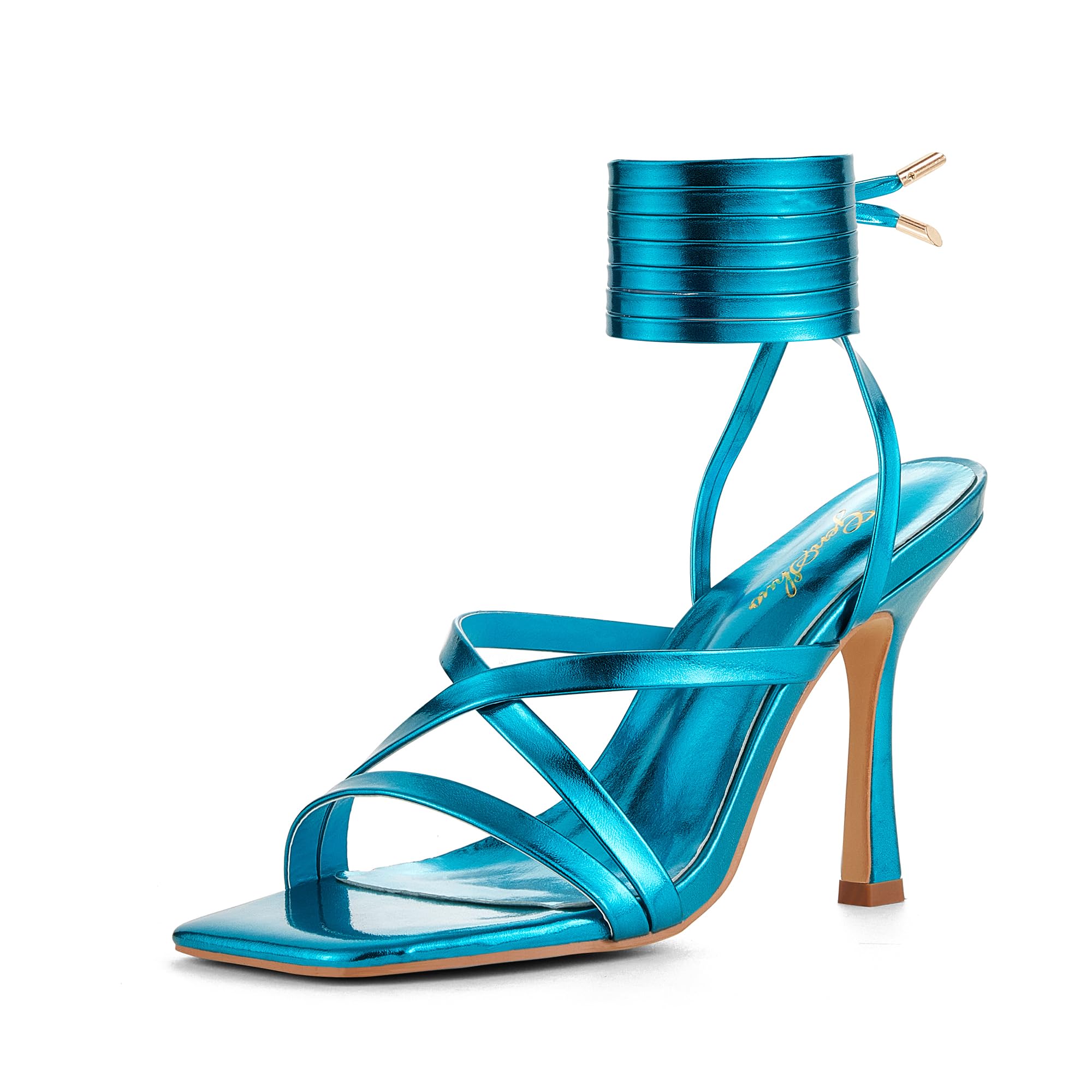 Strappy Stiletto Sandals - Metallic Blue, 6 UK-image-c2507ec6-04ab-427f-b4b4-0d964f1b37b6-87534