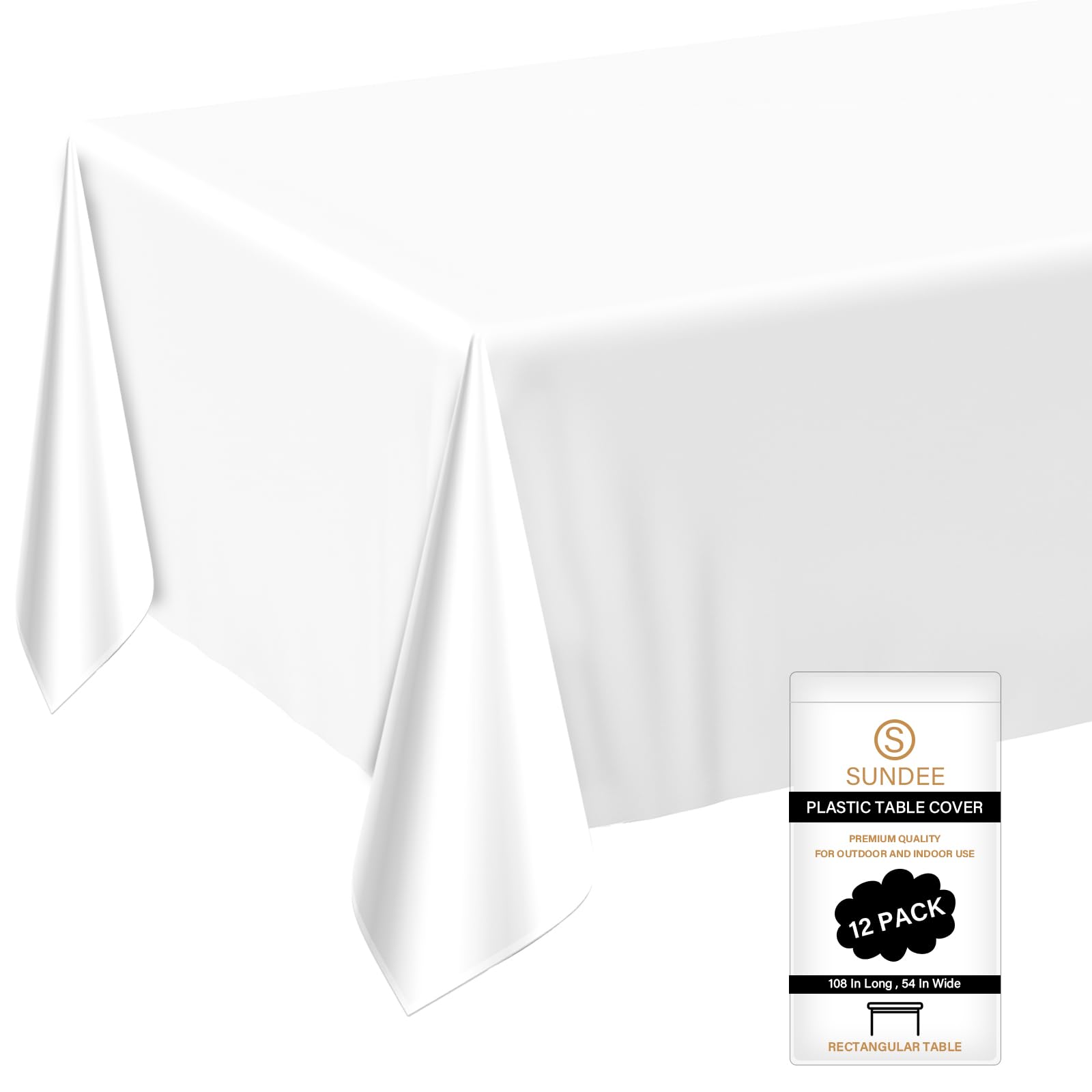 12 Pack White Disposable Plastic Table Cloths (54" x 108") for Parties, Weddings & More-image-abb37d99-7461-49ca-bb23-a265d5e1f725-43450