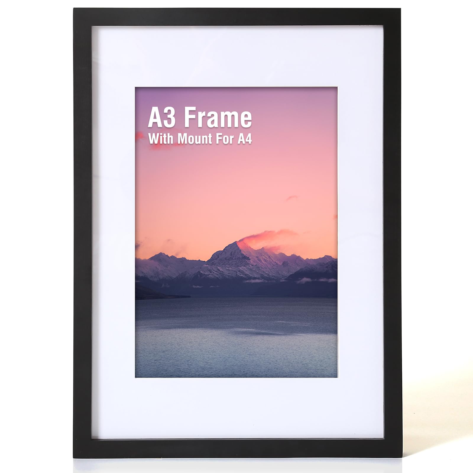 A3 Wooden Photo Frame with Acrylic Front, Black - Perfect for A4 Prints, Posters & Certificates-image-a972f8b9-1d48-4418-81f9-d635a856b7d7-67757