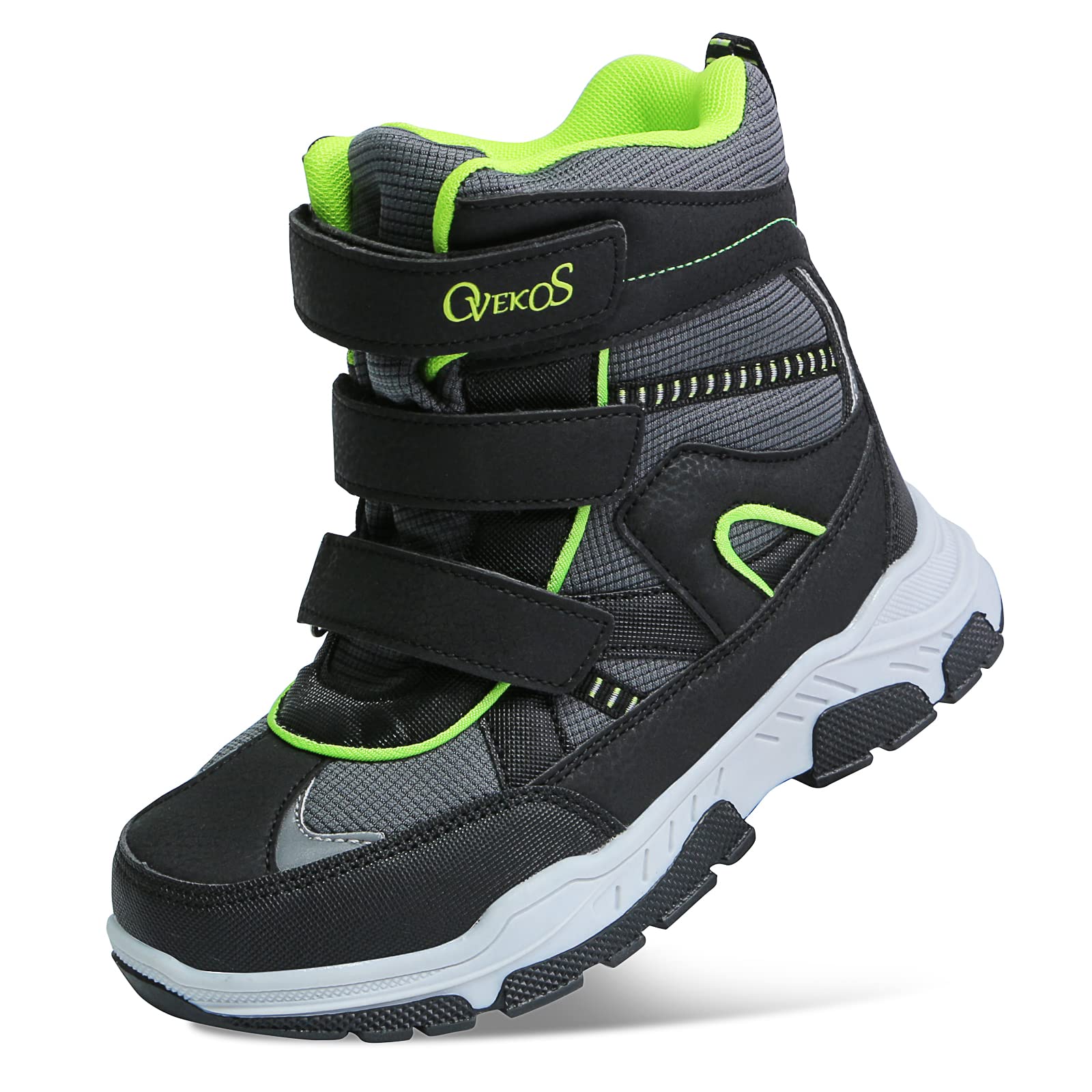 Kids' Waterproof Snow Boots - Black Green 11 UK