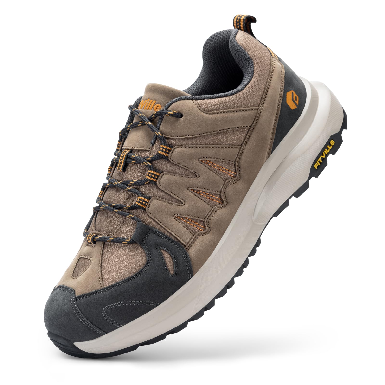 Men's Wide Fit Walking Trainers - Black Brown UK 7.5-image-5a83d29d-4162-4984-9ee6-b5f03f7469ae-115095