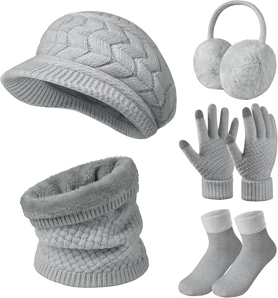 Women's Winter Knitted 5-Piece Set - (Grey, One Size)-image-e6b29980-1e53-48a4-b9db-7e9af27f3a05-52899
