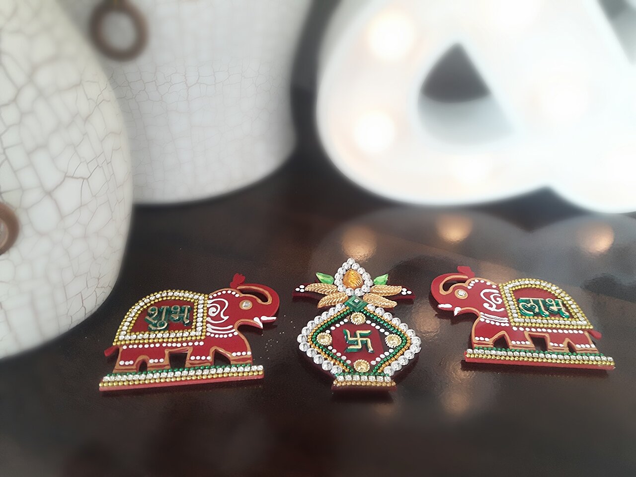 Elephant Kalash Hanging Set - Red, 7in-image-5f0bc7c2-8aba-4550-8797-d8a08fade9d9-89547