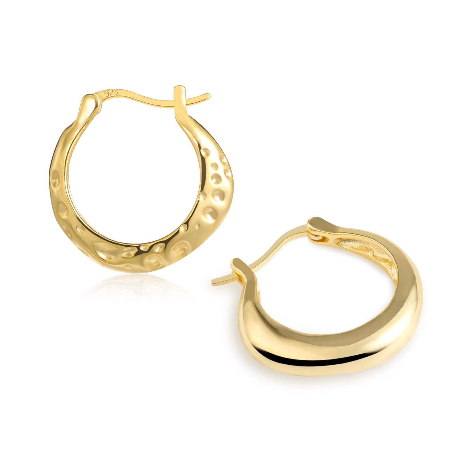 Hoop Earrings for Small Gold Hammered 925 14K Gold Small Large Gold-image-511071e4-ab40-4a74-841e-15eecf767adb-27400