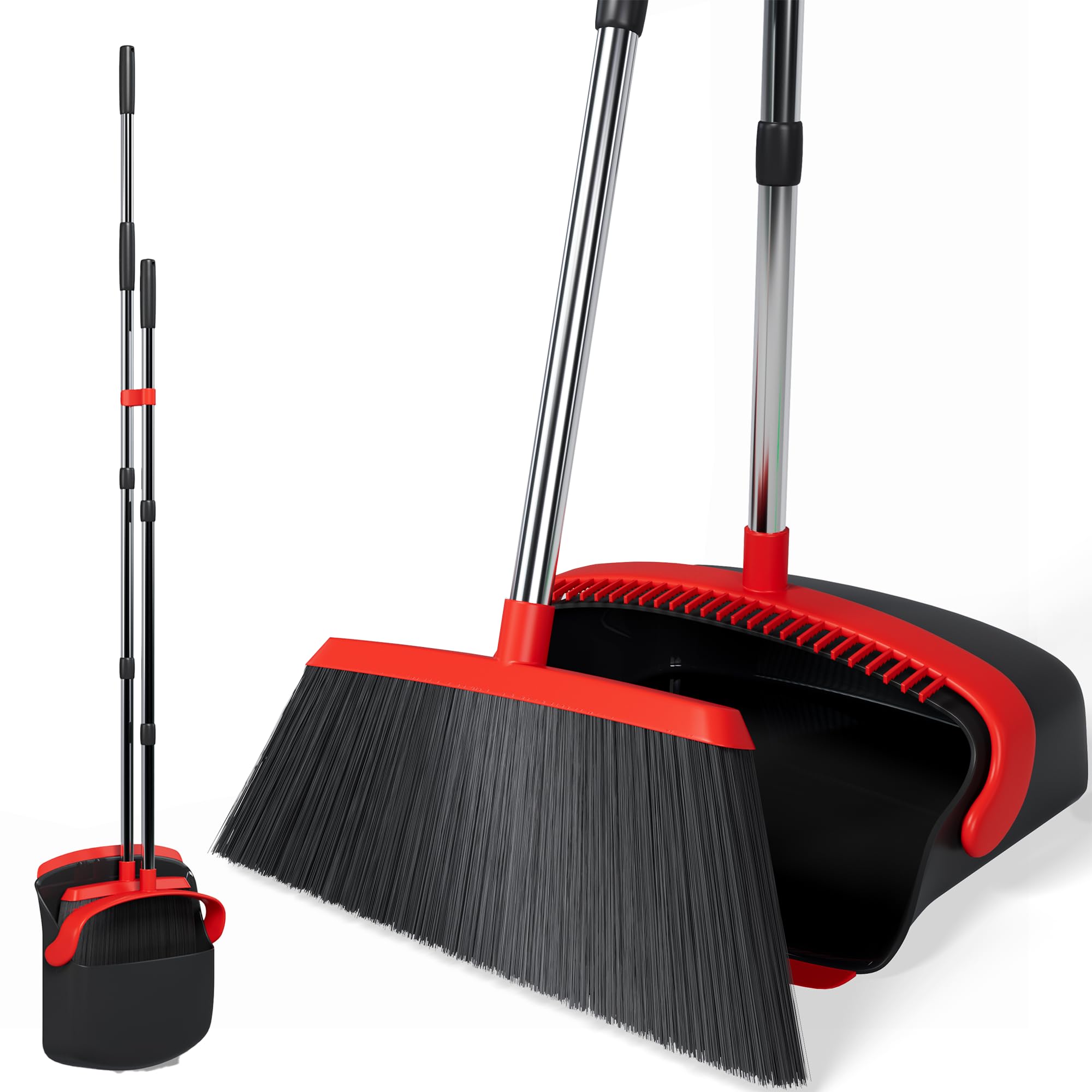 Adjustable Dustpan & Brush Set - Red and Black Large 55"-image-c636dc8d-d5a1-424e-8ce3-e88c5c3348f3-104960