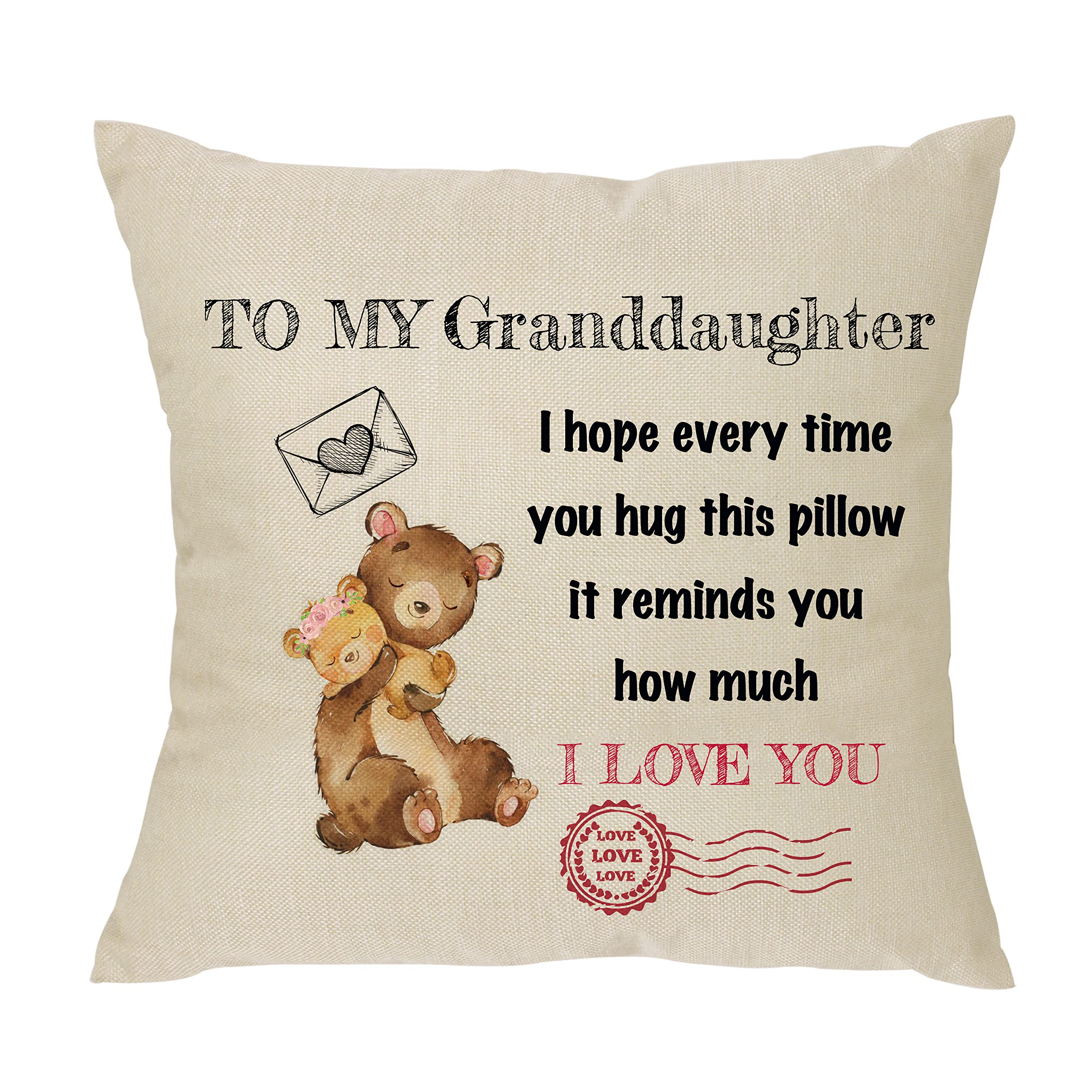 Granddaughter Gift Cushion Cover - Fun, Decorative Pillowcase for Birthday, Christmas, Wedding - Home Décor