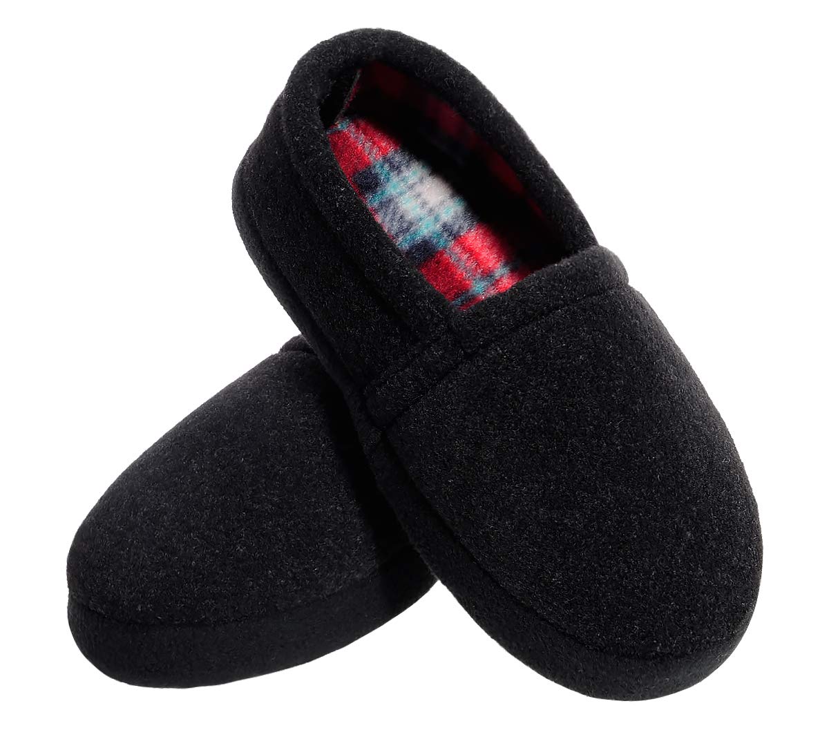 festooning Kids Boys Comfy Warm Indoor House Slippers Fleece Black 8-9-image-dd84c365-9239-4bb7-ac8a-c1a9d267c87b-53660