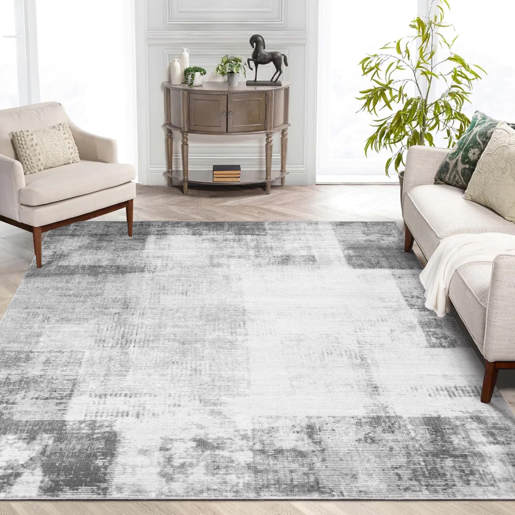 Grey Washable Living Room Rug - 8x10ft-image-aa7e8e9b-152d-4985-be31-39f133f6e395-80108