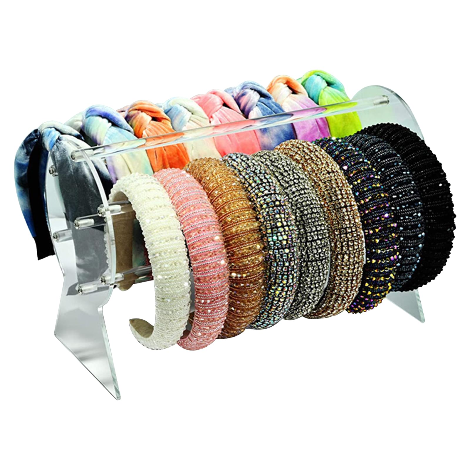 360° Rotating Acrylic Hair Accessories Organiser for Women & Girls - Clear Claw Clip Stand-image-c22194ed-d068-4e20-a070-255c56673b59-67061