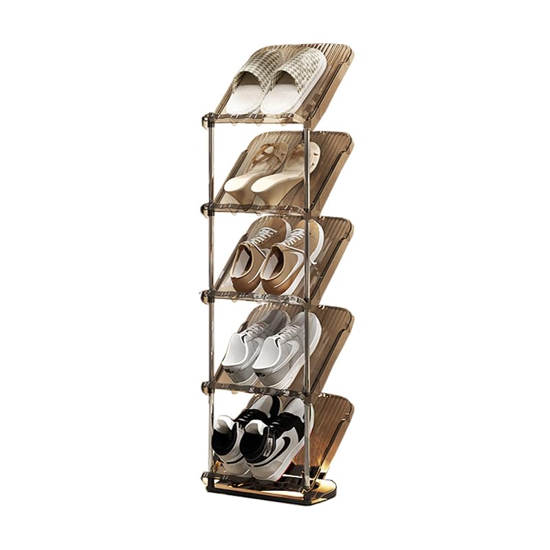 Vertical Shoe Rack Space Saving - Transparent Grey Five Layers-image-48dd0c18-504b-4826-a636-dc5dbd9f76fa-120396