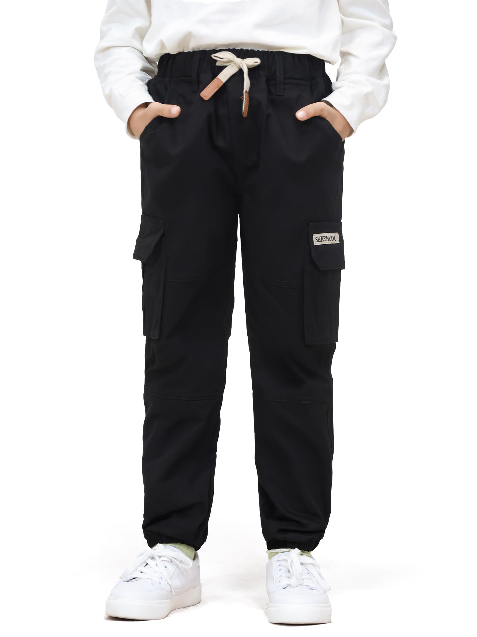 Boys Cargo Joggers Elastic Waist - Black 11-12 Years-image-79e0445d-5be9-4f79-9a0a-71c9fe4f515d-104492