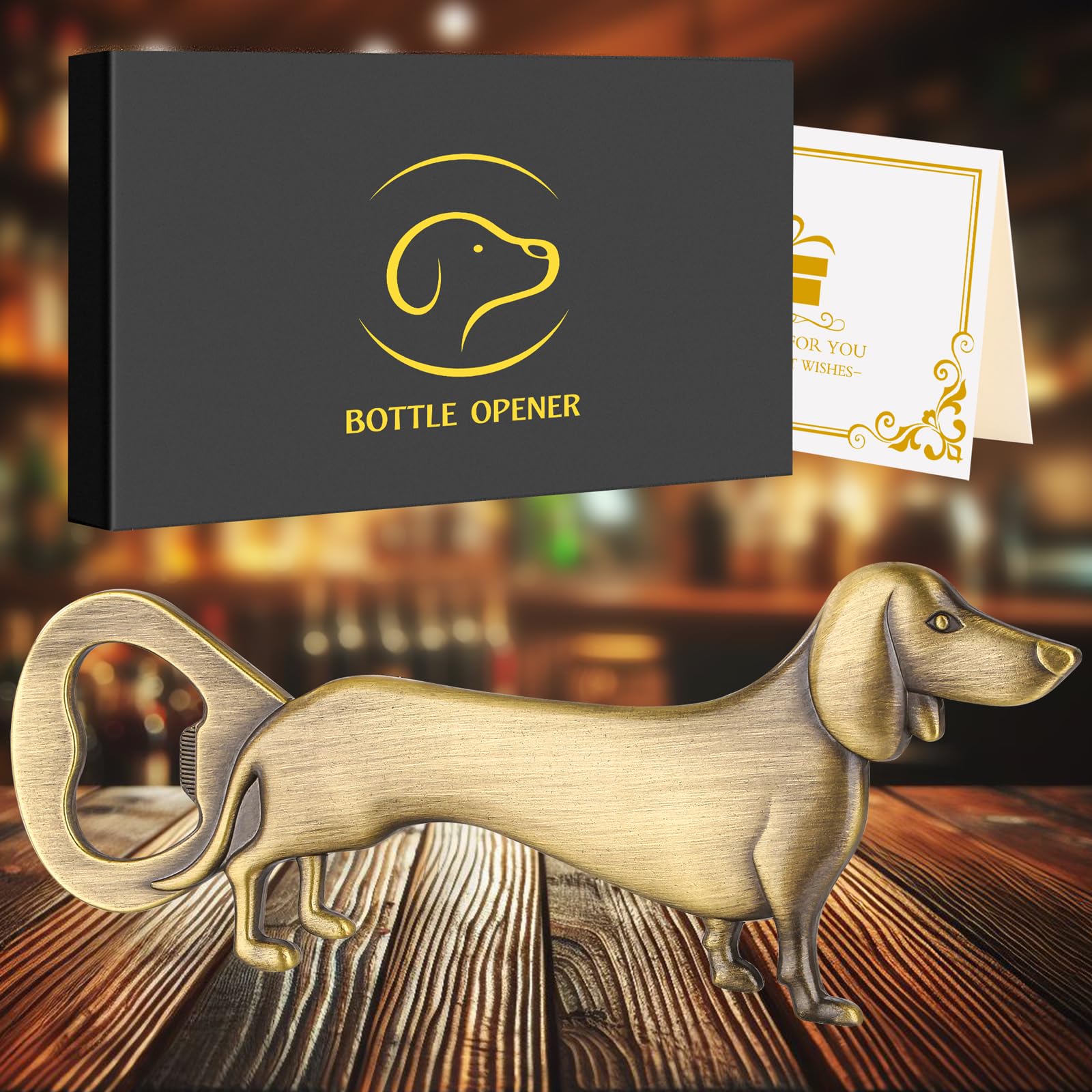 Dachshund Bottle Opener Gift Set - Sausage Dog Beer Opener for Dog Lovers - Gold Zinc Alloy with Gift Box-image-bbe2370c-e600-4c83-bc93-078771f30240-66211