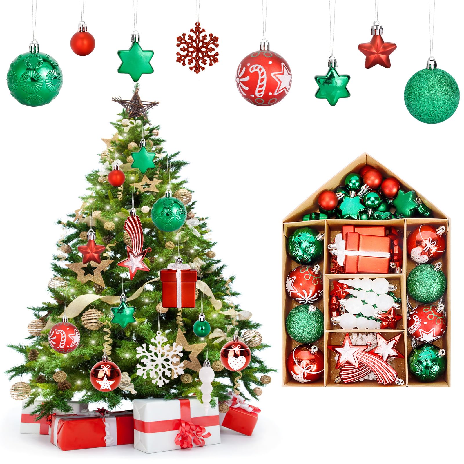 70Pcs Red & Green Christmas Baubles - Festive Tree Ornaments for Holiday Décor-image-bcfce54b-7232-45b7-848a-e2ea635ef5fe-32875