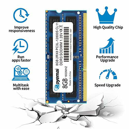 ROYEMAI 8GB DDR3 / DDR3L 1600 MHz Sodimm 2RX8 PC3L/ PC3-12800