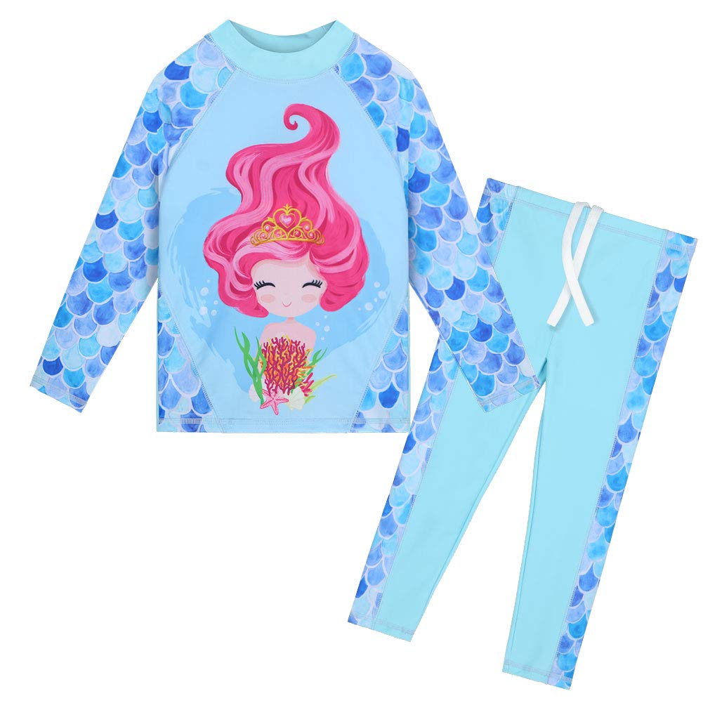 Girls Long Sleeve Swim Set UPF 50+ - Girlblue 9-10 Years-image-a383458b-f55b-409e-81b9-0981376030c8-113889
