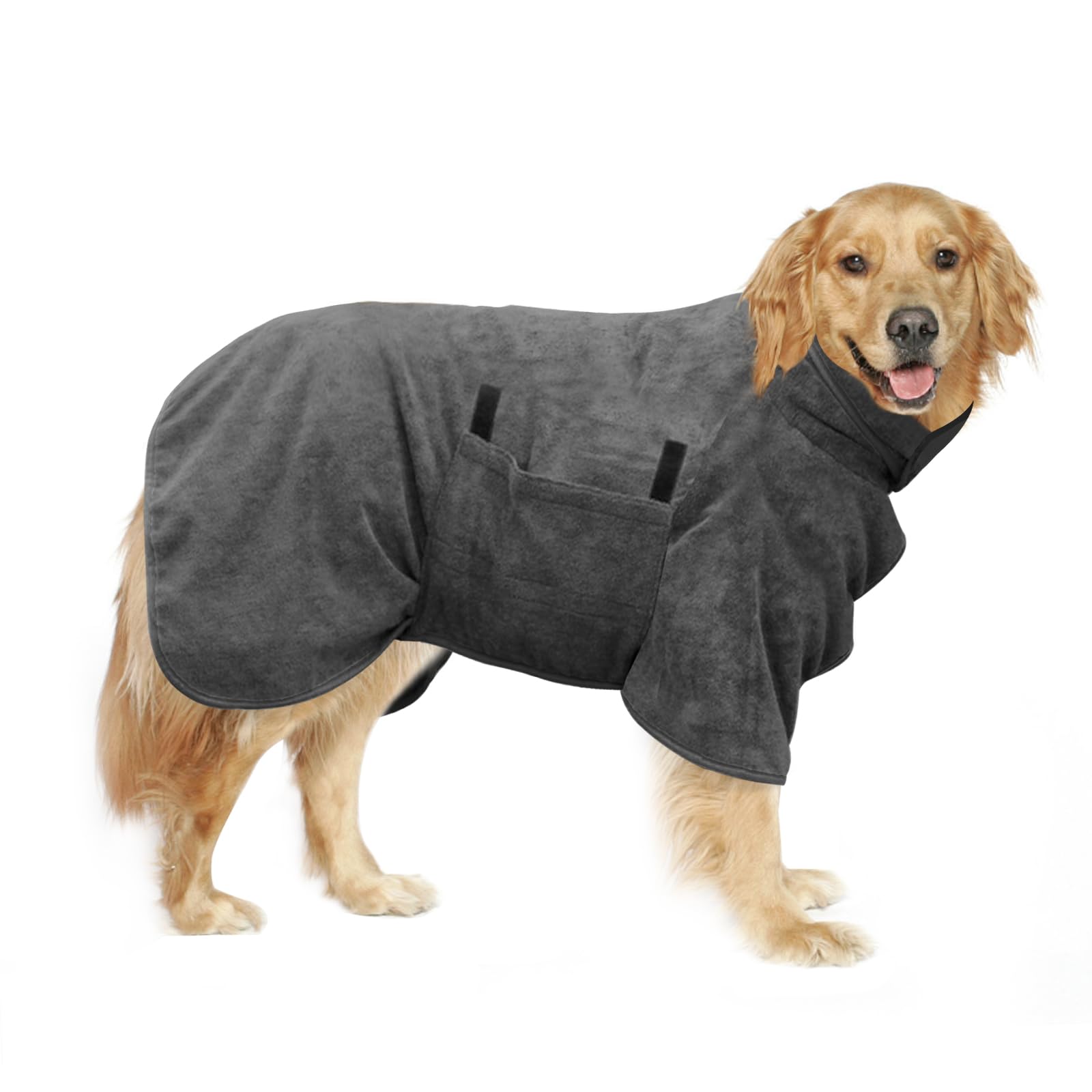 Soft Microfibre Dog Bathrobe - Super Absorbent, Adjustable Drying Coat for Fast Drying & Warmth-image-b86161e8-6c68-4b02-a46b-a519552b34fe-67128