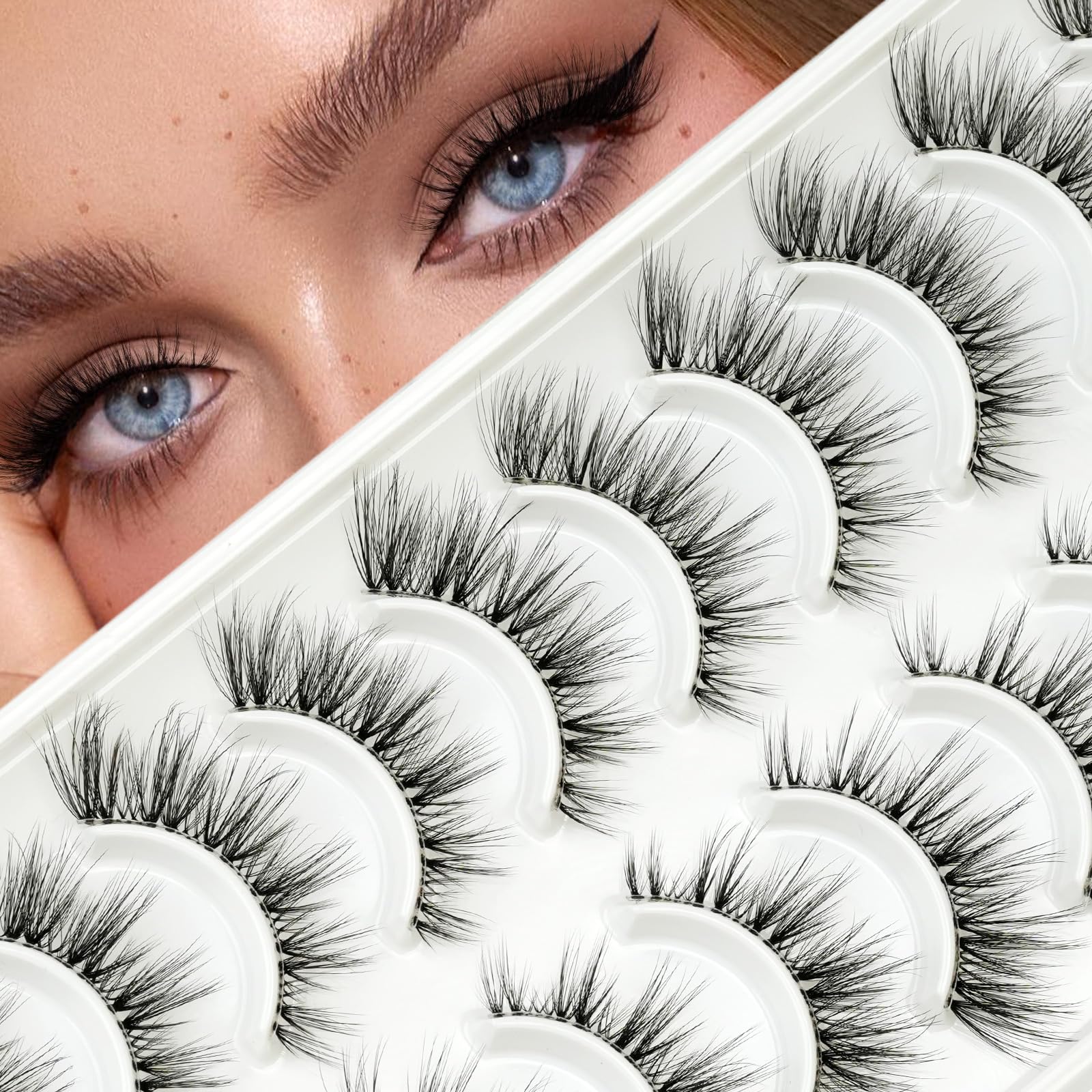 3D Natural Eyelashes Strip Lashes - Wispy Cat Eye, 10 Pairs, Soft & Comfortable D Curl, Handmade-image-e541ae86-af4e-4260-ab34-9cb07c4365b8-66316