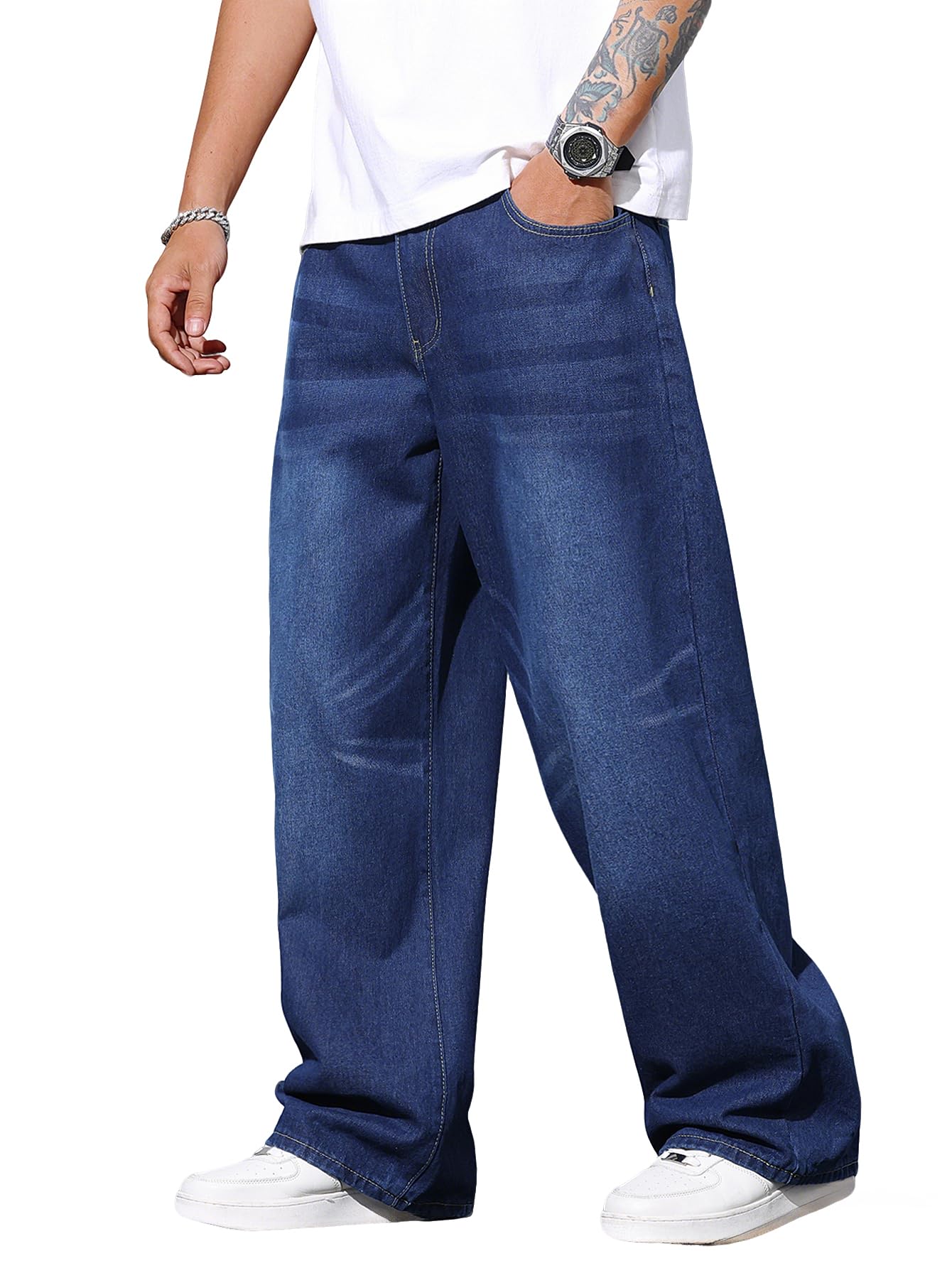 Men's Baggy Skater Jeans - B10 Medium Blue S-image-a2a707ec-f4ce-4671-95b6-8b7595d99b3a-106914