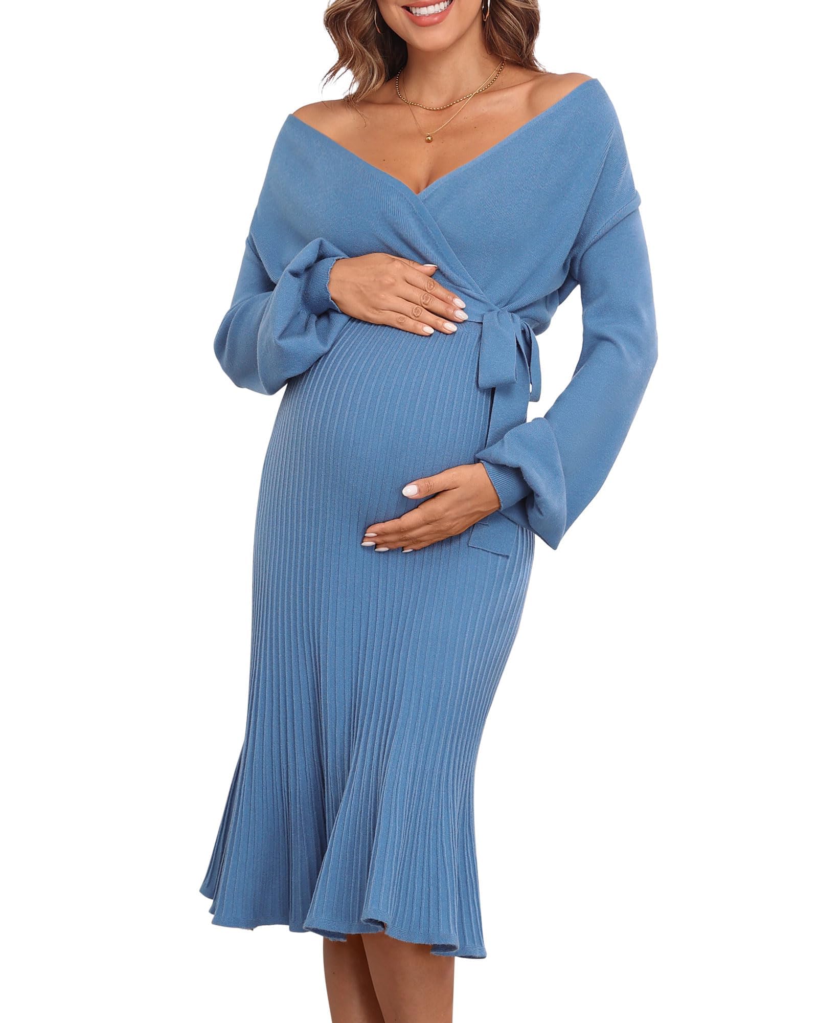 sachin and babi light blue dress Blue Maternity Dresses main image 0