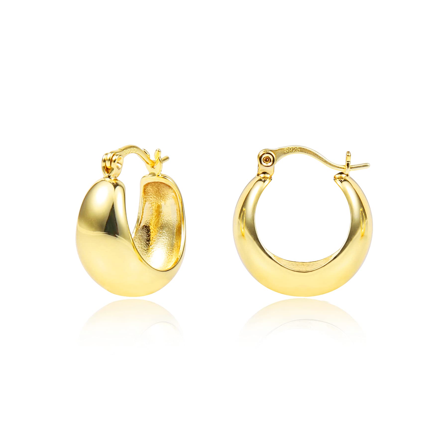 Women's Chunky Hoop Earrings - Gold 4.2 Style-image-e7699de7-aff1-45b3-b4bf-a6d86aae593c-65859