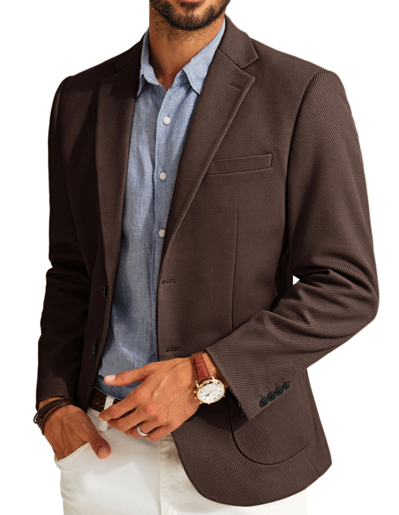Men's Regular Fit Blazer - Brown S-image-d28c27de-33a4-4412-b1ff-1d937b058996-88796