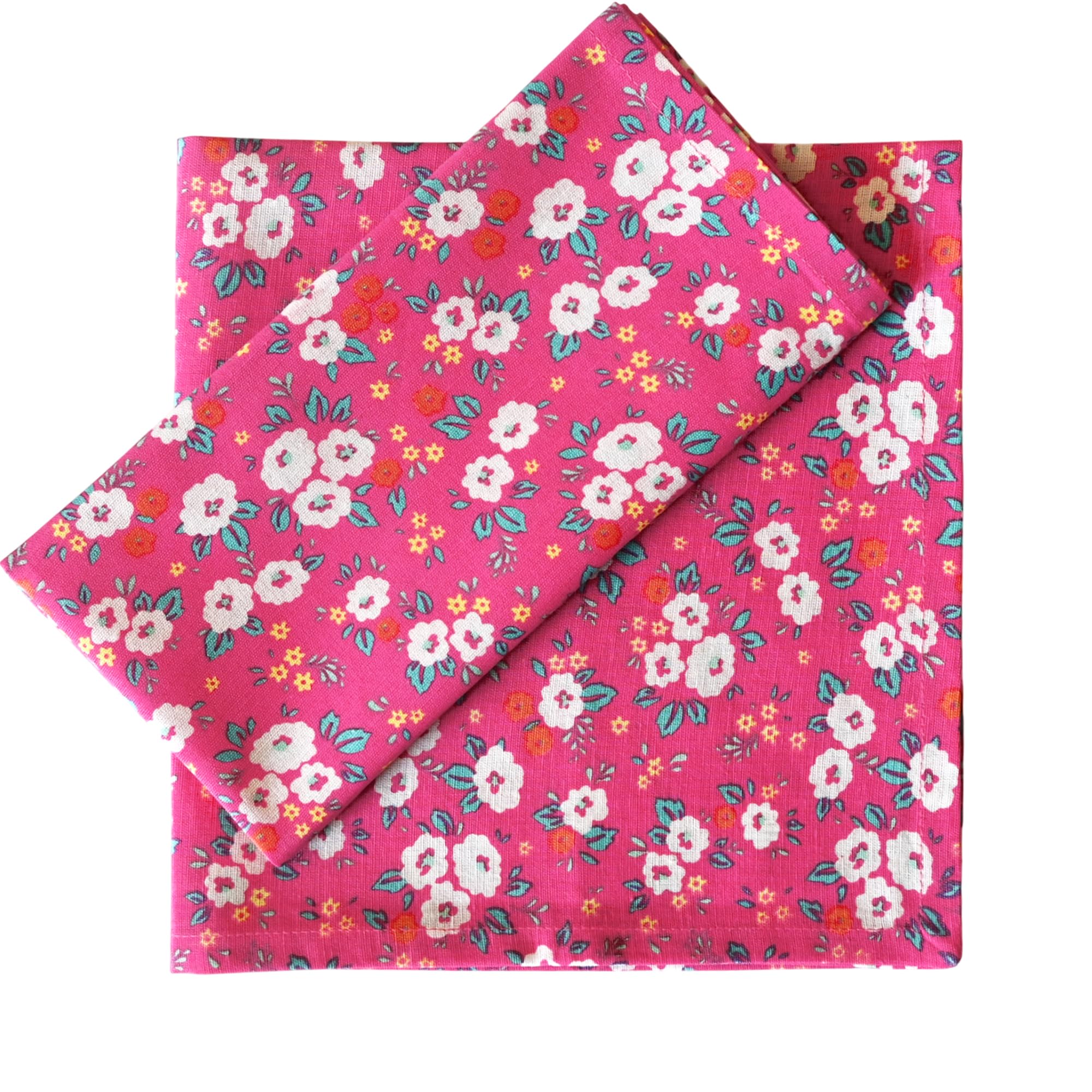 12 Piece Cloth Napkin Set - Small Floral Hot Pink 58.4x50.8cm-image-6f91b634-ae90-4502-931a-150f31b21f84-109843