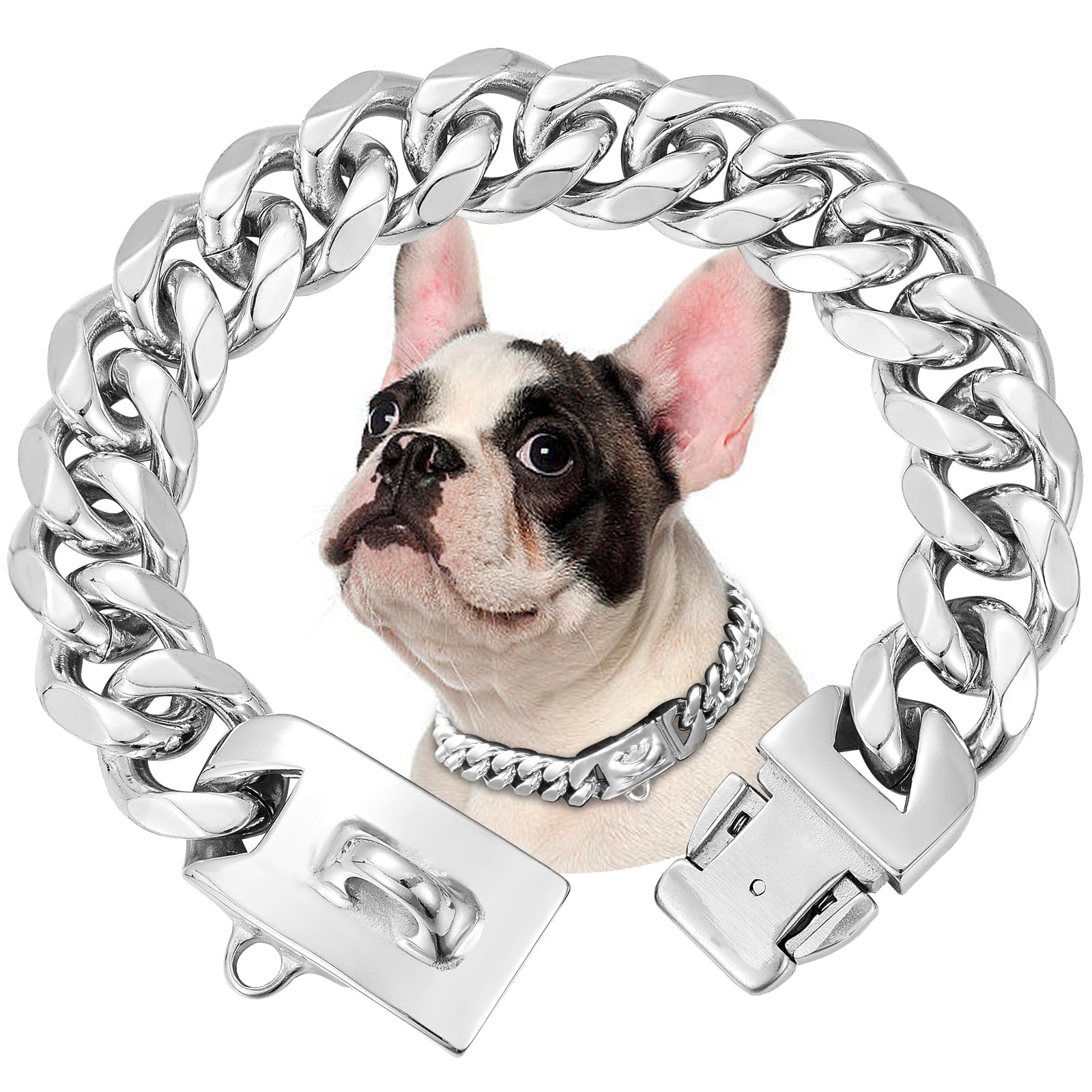Steel Dog Chain Collar Heavy Duty - Silver 24inch-image-788875fd-8771-42e6-a24f-f47d659696cd-123432