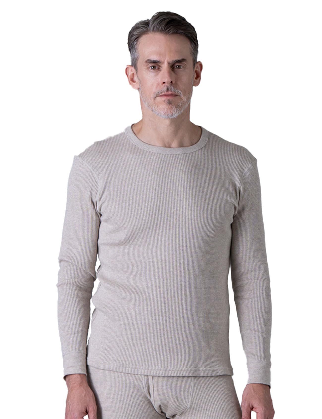 Men's Waffle Thermal Top - Heather Beige XXL-image-85692d43-e8c3-4afd-b356-60e8399caaaa-94873