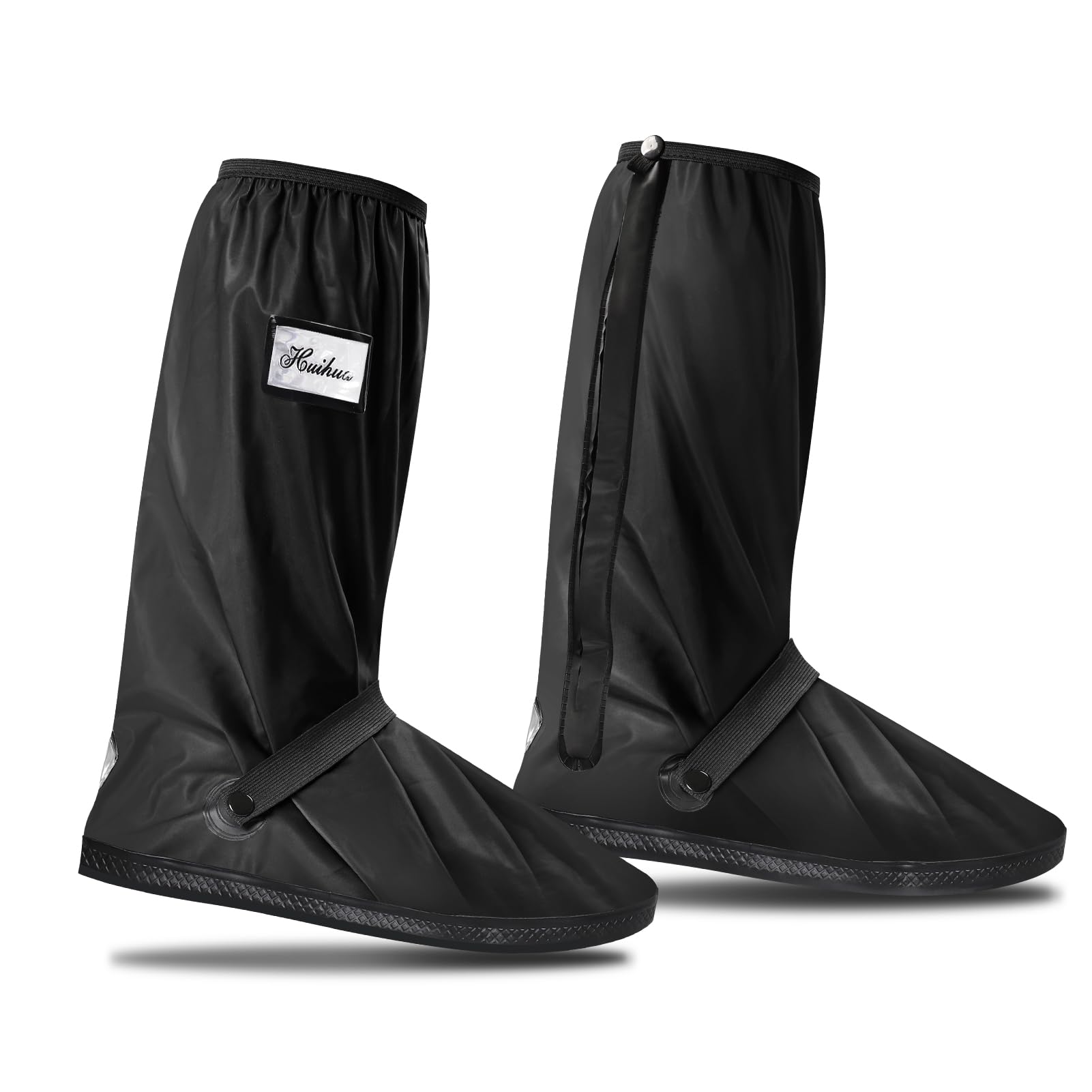 Black Waterproof Shoe Covers with Non-Slip Sole for Men & Women - Medium Size-image-a2cb8679-073a-49be-941c-8b649dce6c64-43880