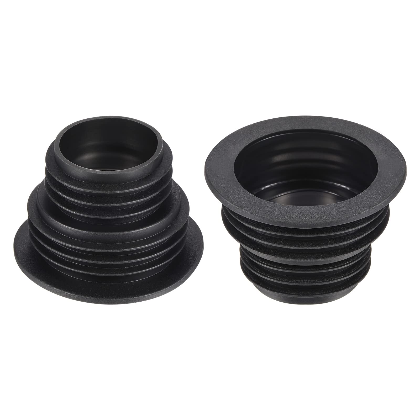 Durable Silicone Drain Pipe Seal Plug, Odour Prevention, Kitchen & Bathroom Use, Pack of 2, Black