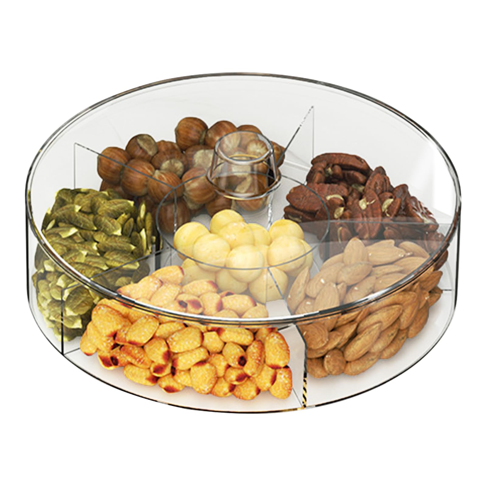 28.5cm Clear 7-Compartment Plastic Serving Tray with Lid - Perfect for Snacks & Parties-image-fe98288c-374b-49fb-bec8-7a2e632575da-55872