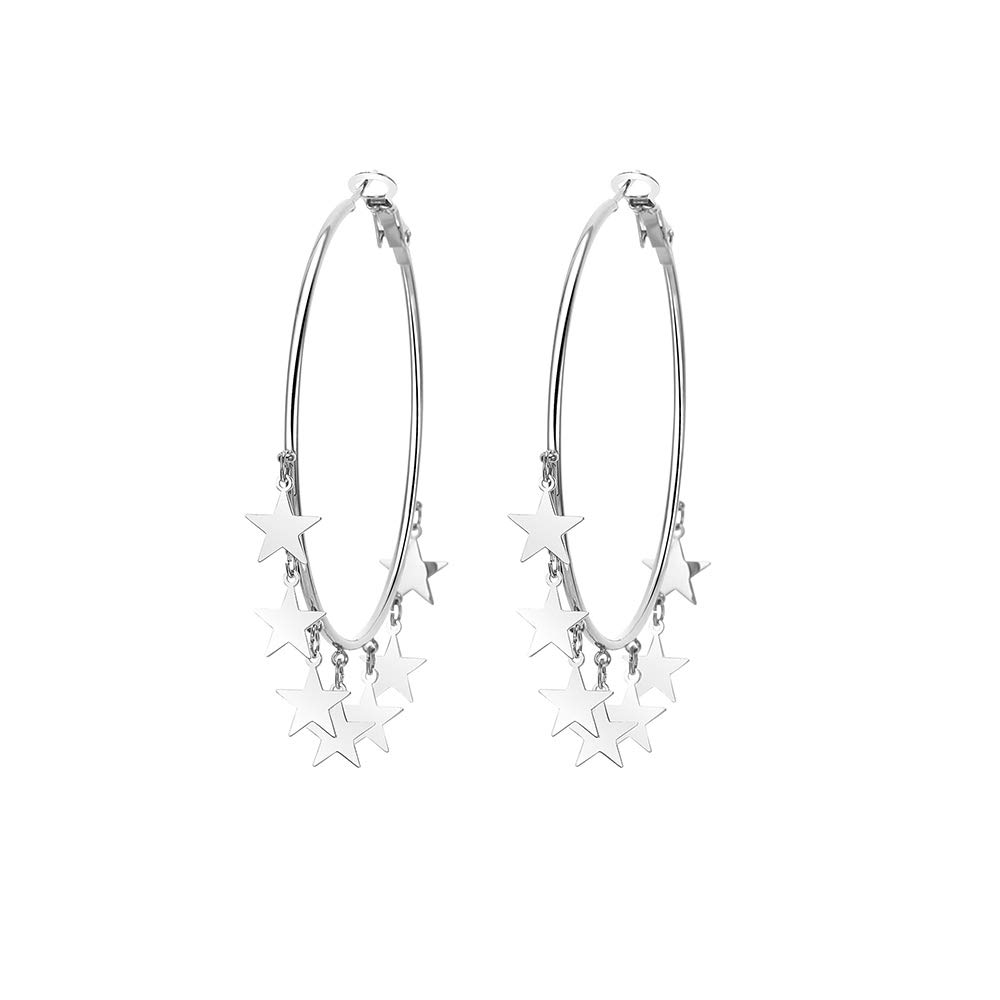 Stainless Steel Hoop Earrings - Silver/Rose Gold-image-4534fb6e-dadd-43b6-a681-24b6b96cbbda-87354