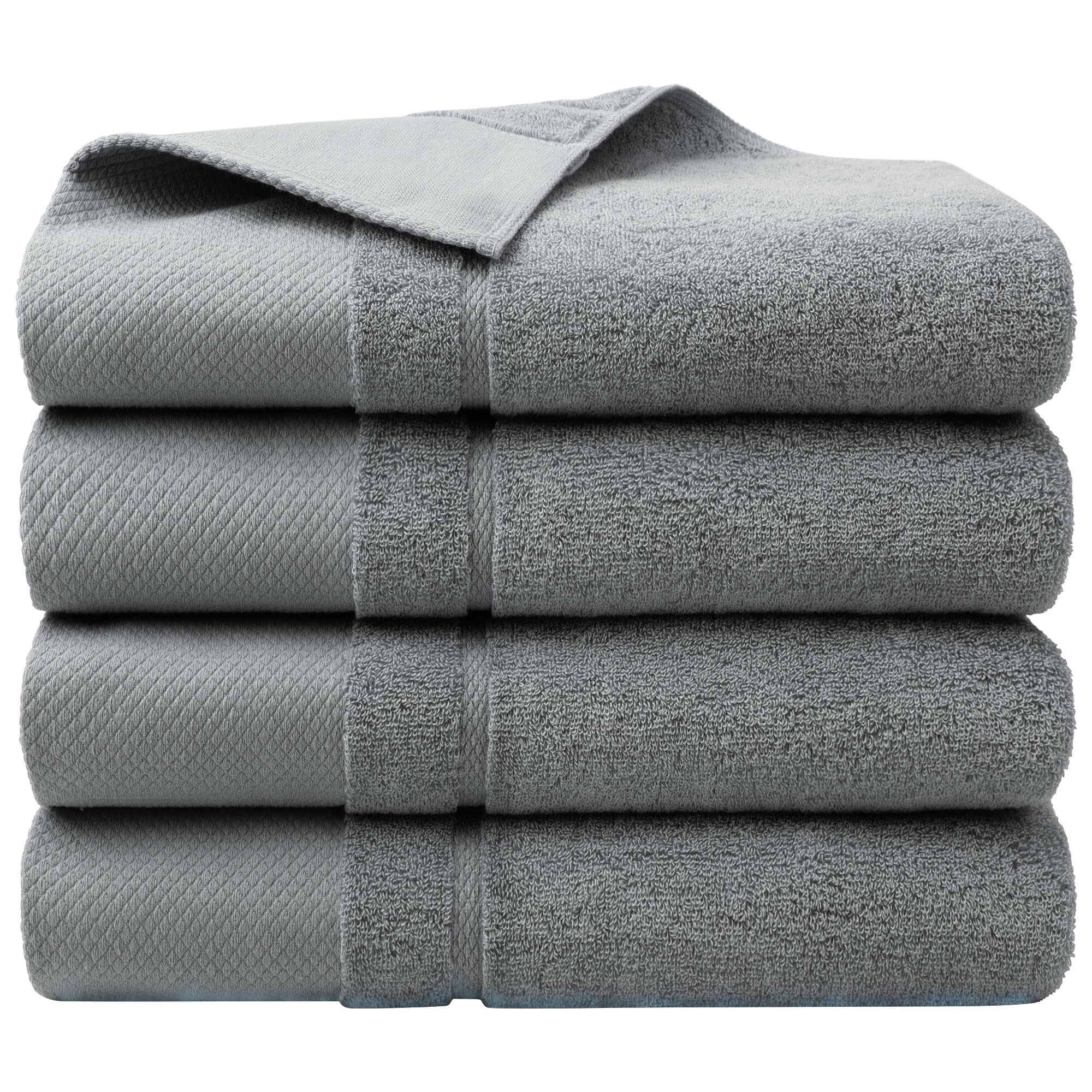 Cotton Bath Towel Set 600 GSM - Grey 70 x 140 cm-image-6201354f-80d1-47a1-9fb7-e47f2fc1115b-102067
