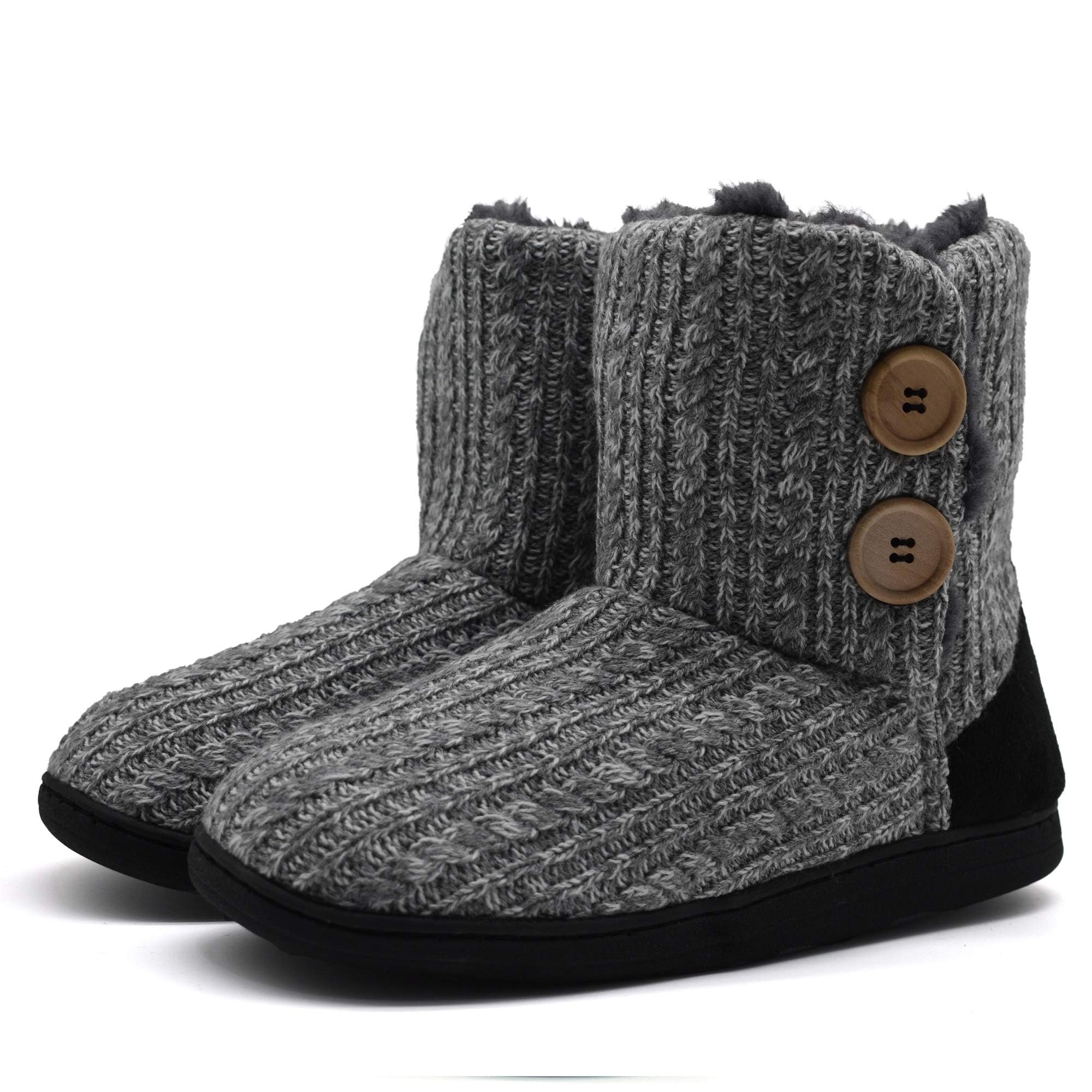 Faux Fur Slipper Boots Memory Foam - Light Grey UK 5-6-image-8bef5aac-16e2-4e78-8ab8-de72b824cf28-109122