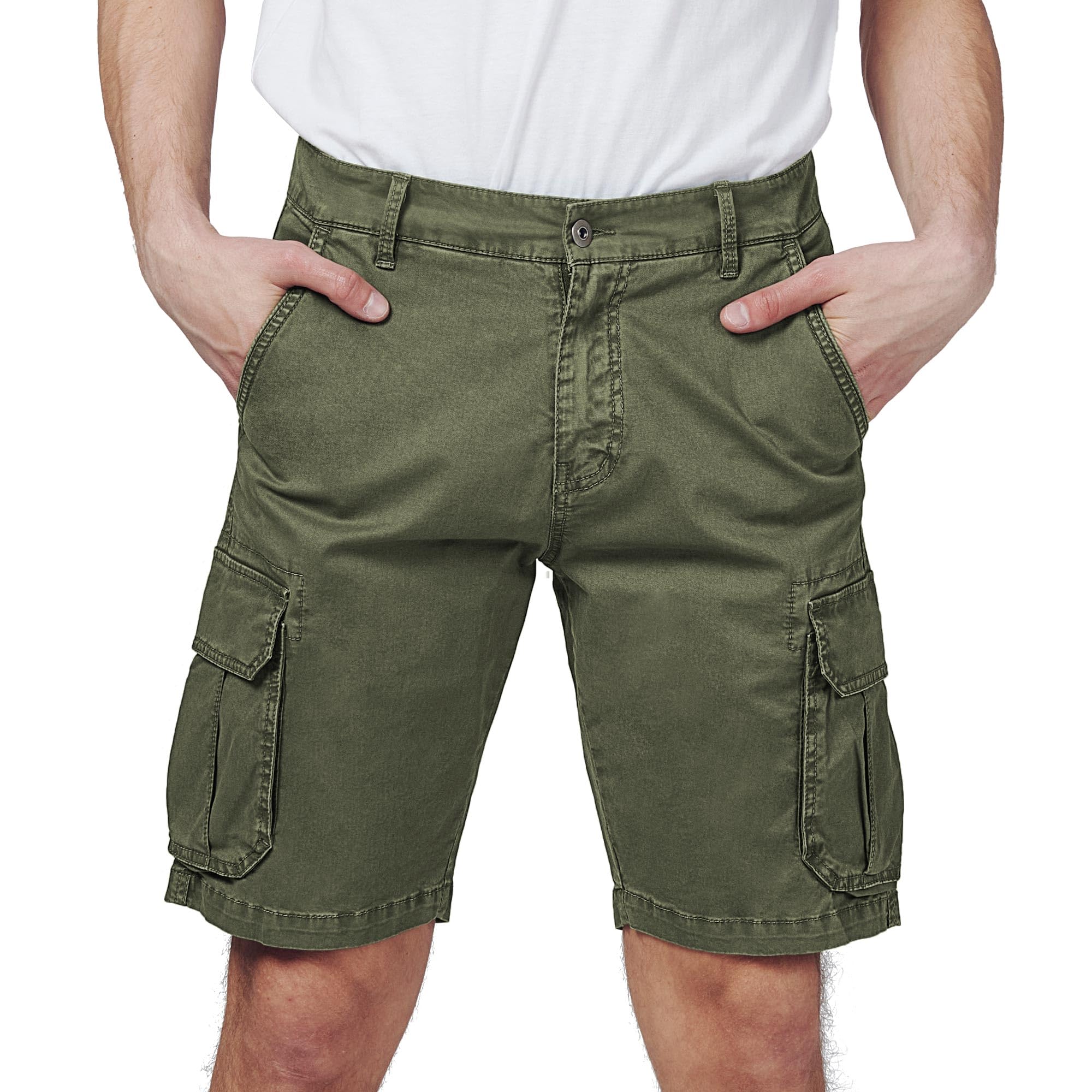 Men's Cargo Shorts Cotton Workwear - Green 31W-image-f9b9caa6-69f1-409b-80e8-91afd4b9493e-113013