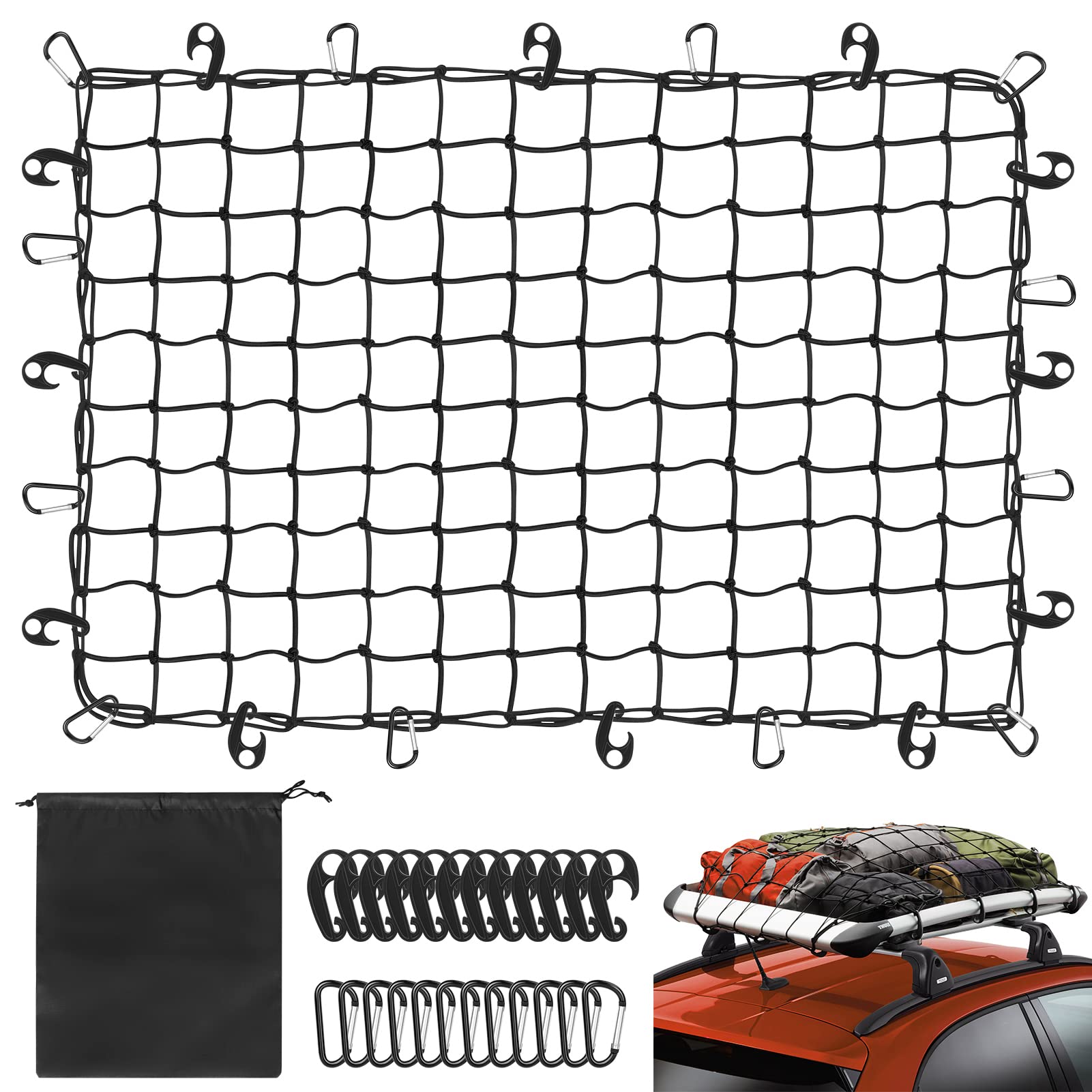 Cargo Net for Pickup Truck Bed, Stretches to ANGELIOX 4'x6' 8'x12', 24-image-dd153d28-f235-4cd0-bb34-e5e474007214-42369