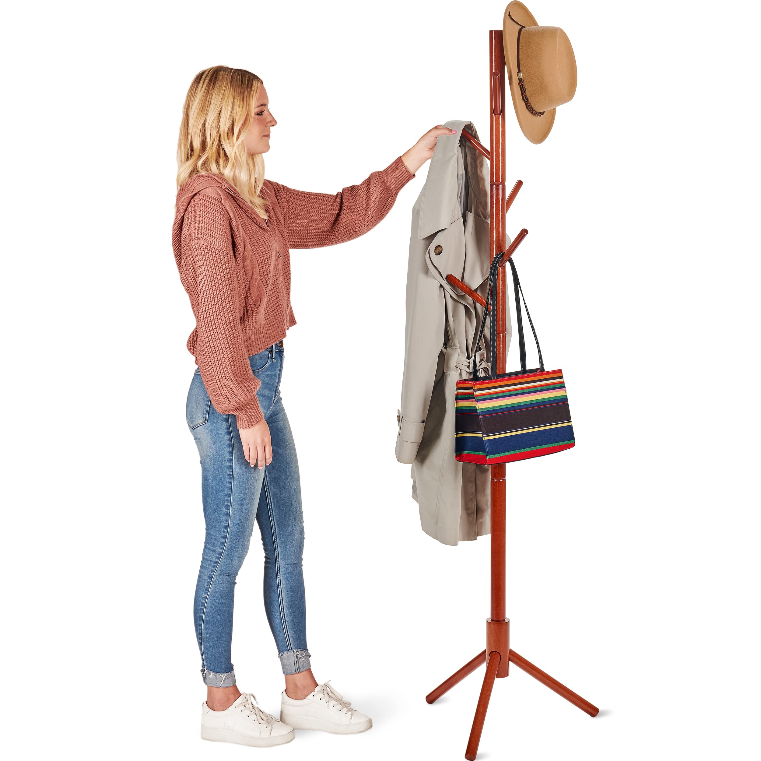 Wooden Coat Rack Stand - Adjustable Height-image-eb0f016d-2c0c-4499-8b4d-95dd83cfc03b-87140