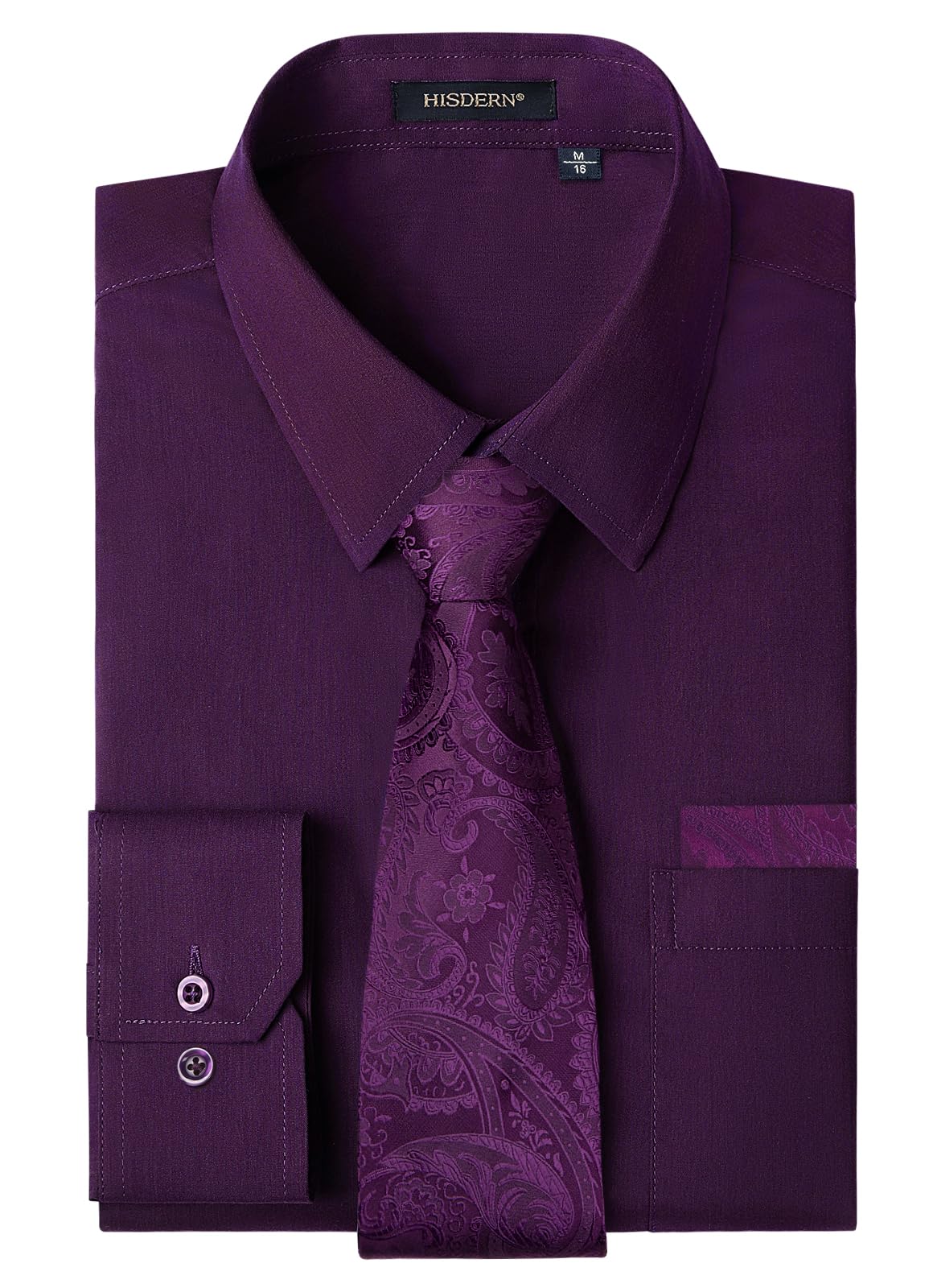 Men's Dress Shirt & Tie Set - Purple 4XL-image-19953924-1d5e-4bce-b737-ef94df0db925-103961
