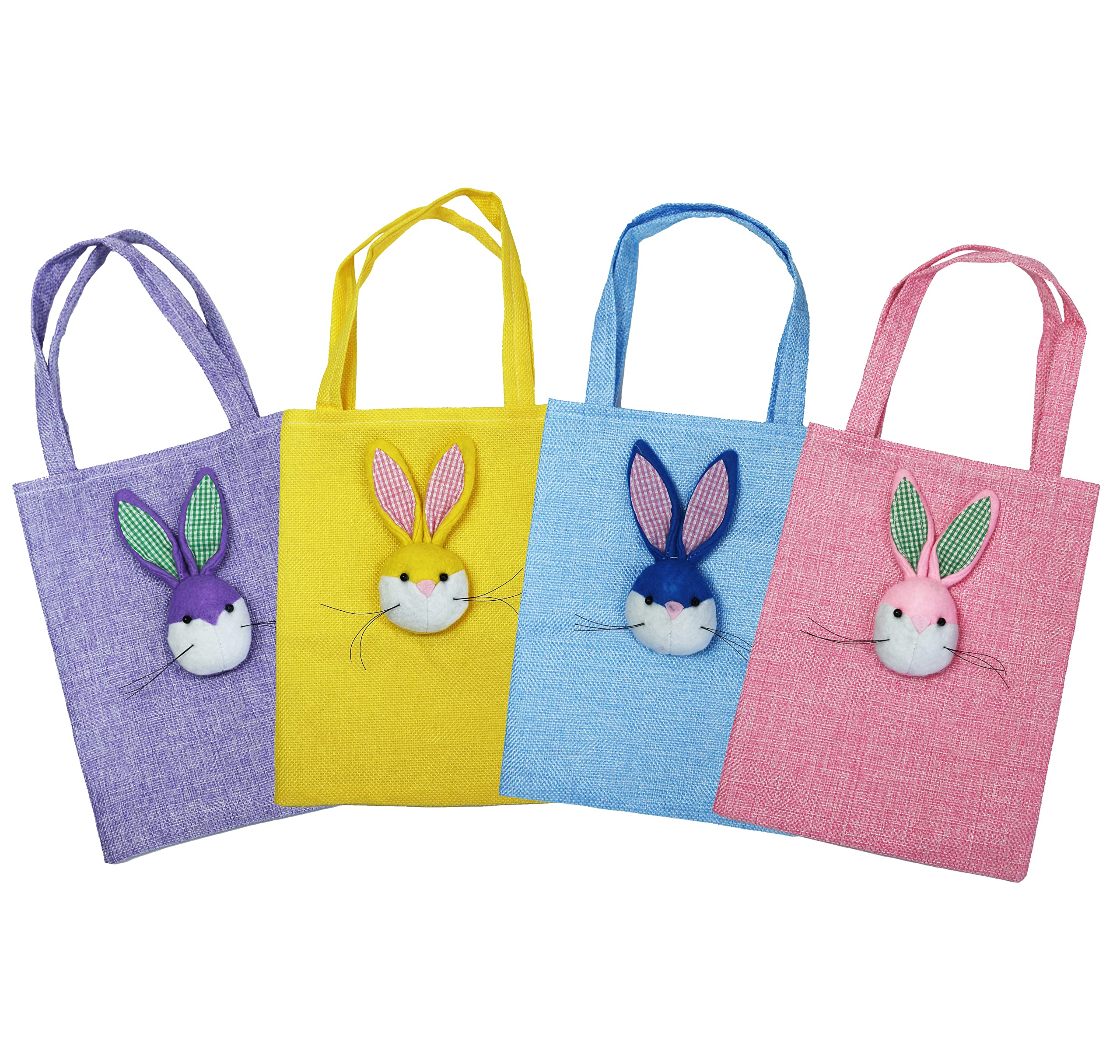Easter Bunny Candy Bags - Assorted Color Burlap Gift Bags for 4-Pack-image-b2f095ee-9707-4ad7-83d0-379dfe5110b5-53405