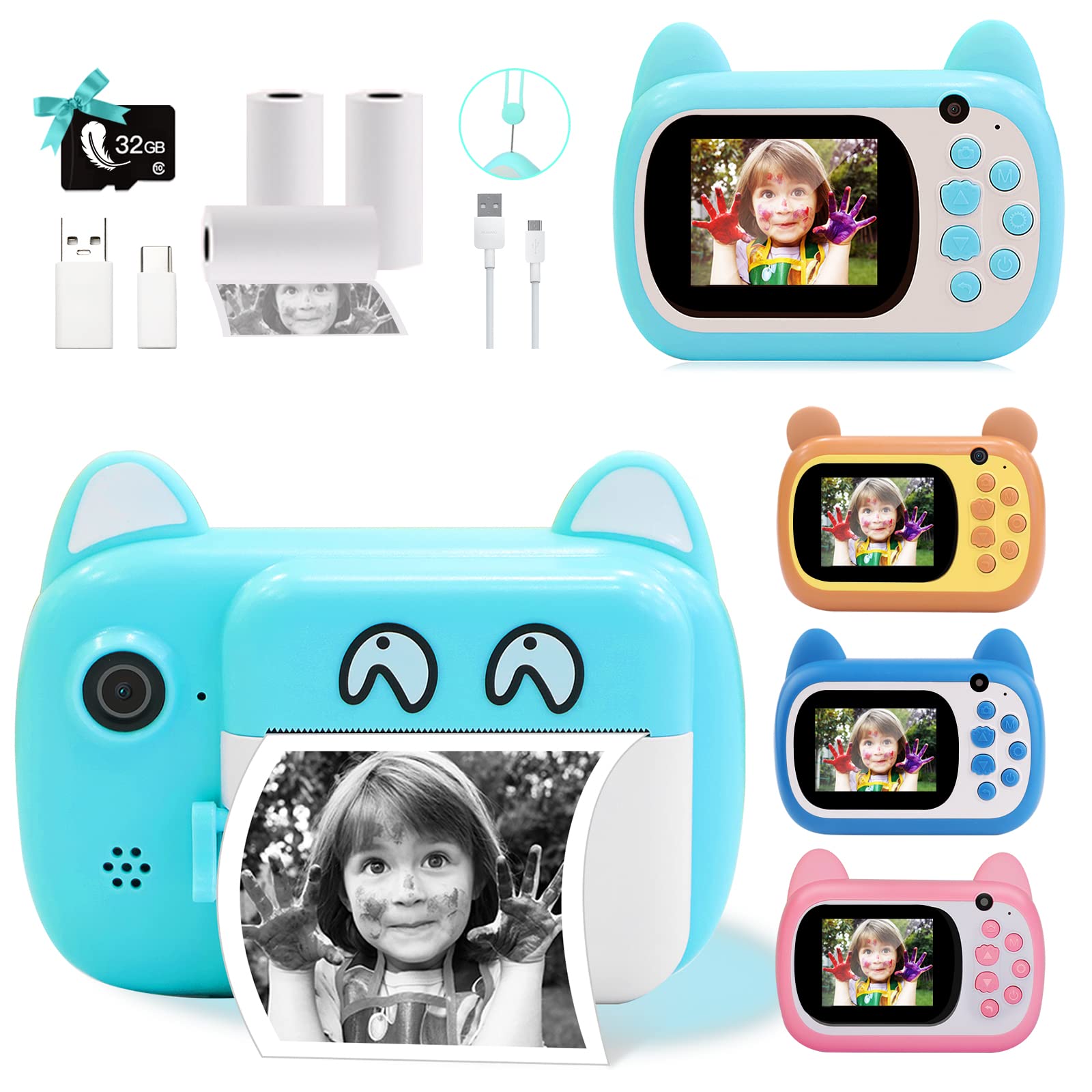 Instant Print Kids Camera 1080P - Green A7-image-7bf47b72-1be8-45ef-8015-f23d641b7c46-113131