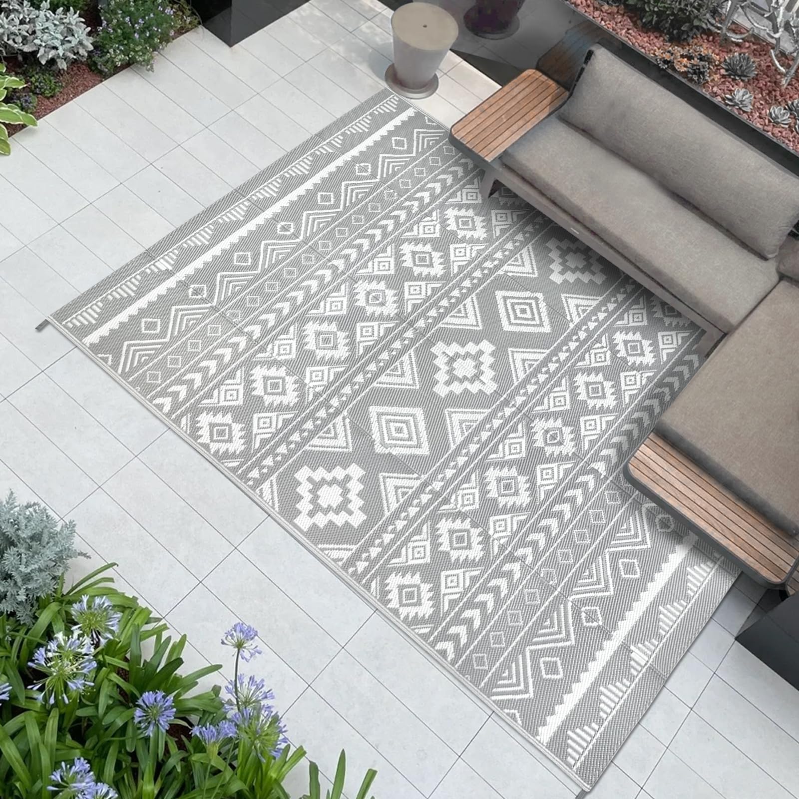 Reversible Outdoor Rug Waterproof - Grey 120x180cm-image-7ad6f239-b1bd-486d-9d23-1bc534cc44dc-104272