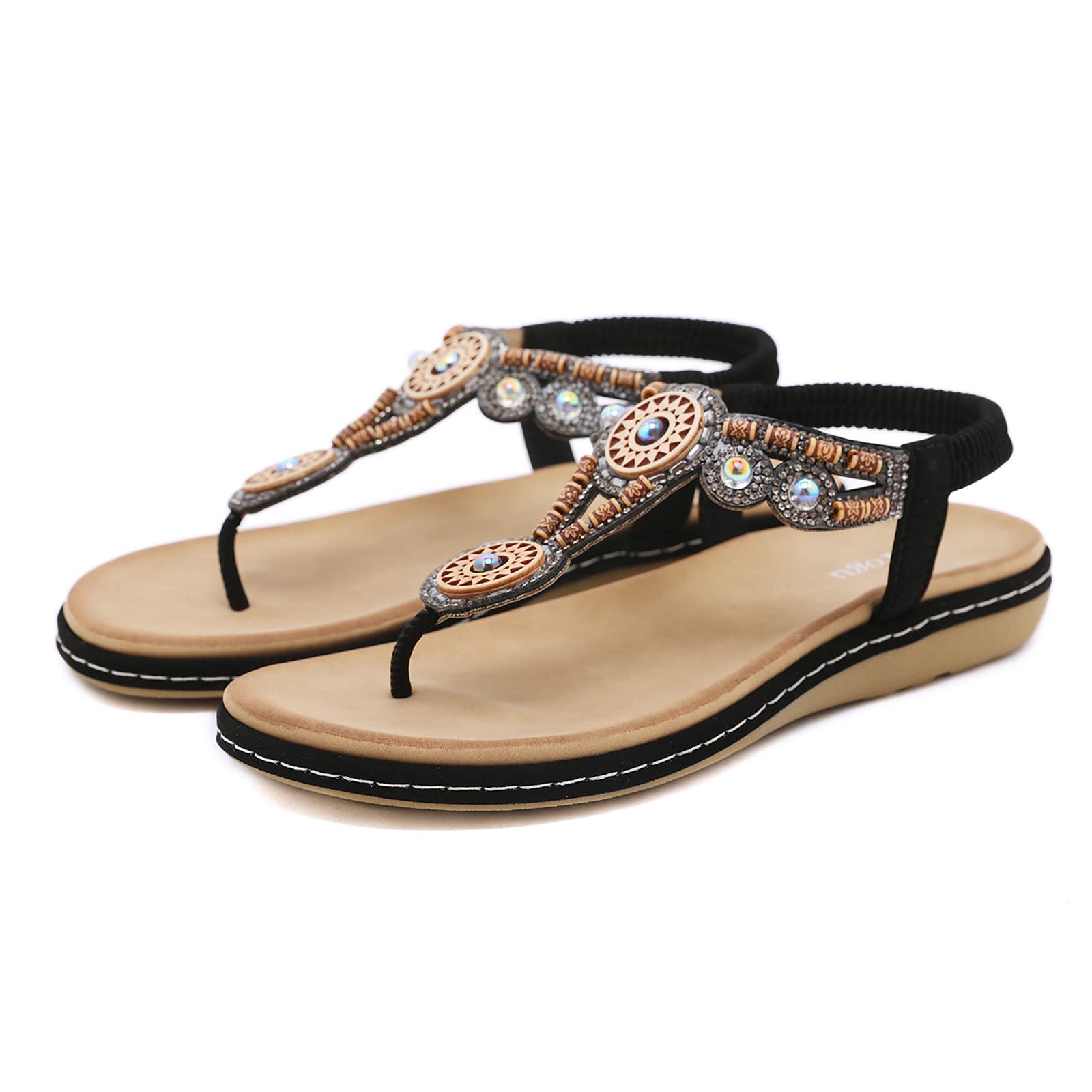 Bohemian Leather Flat Sandals - Black UK 3.5-image-47e37362-d8cd-43b3-b463-23310fdeafb1-106775