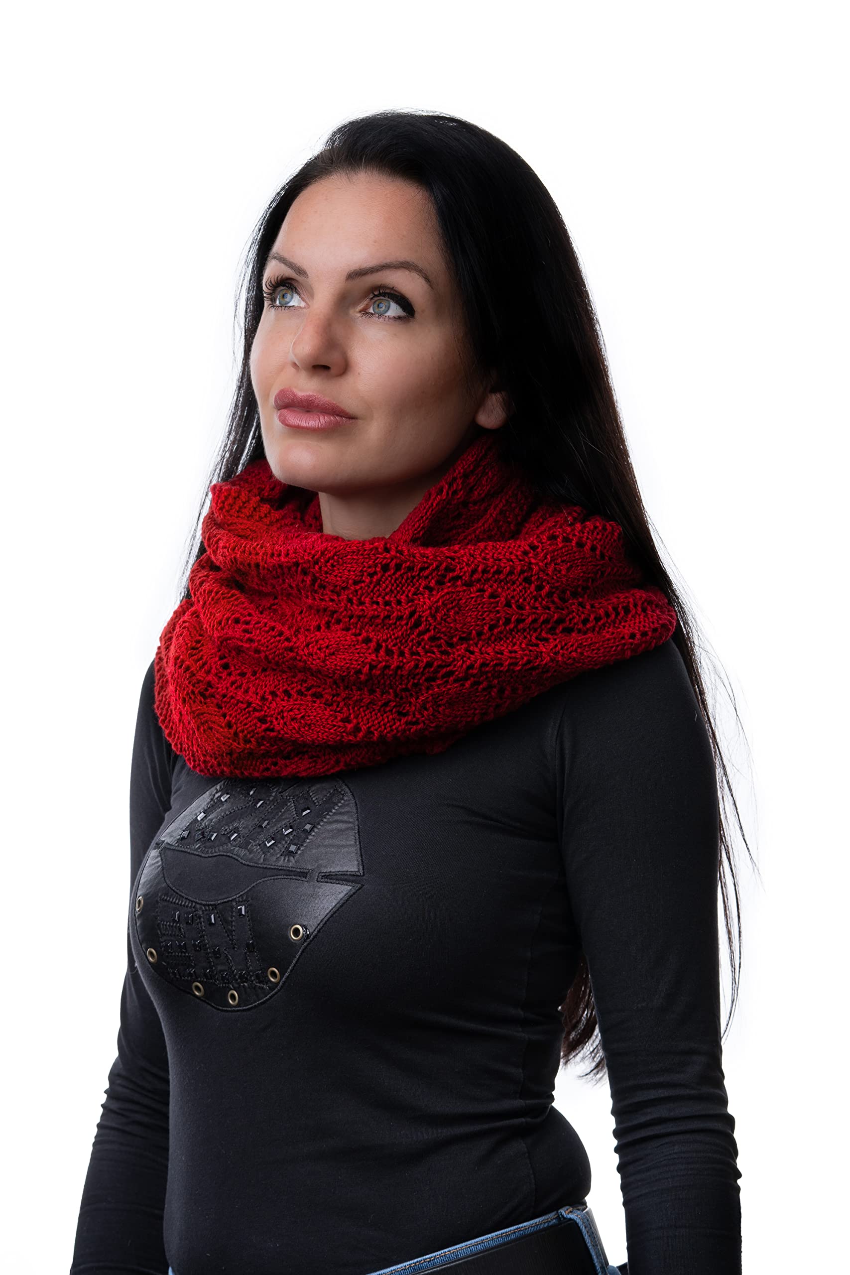 Merino Wool Loop Scarf - Red One Size-image-f4a098e3-2e9f-4814-9bb7-654fb843fd79-113870