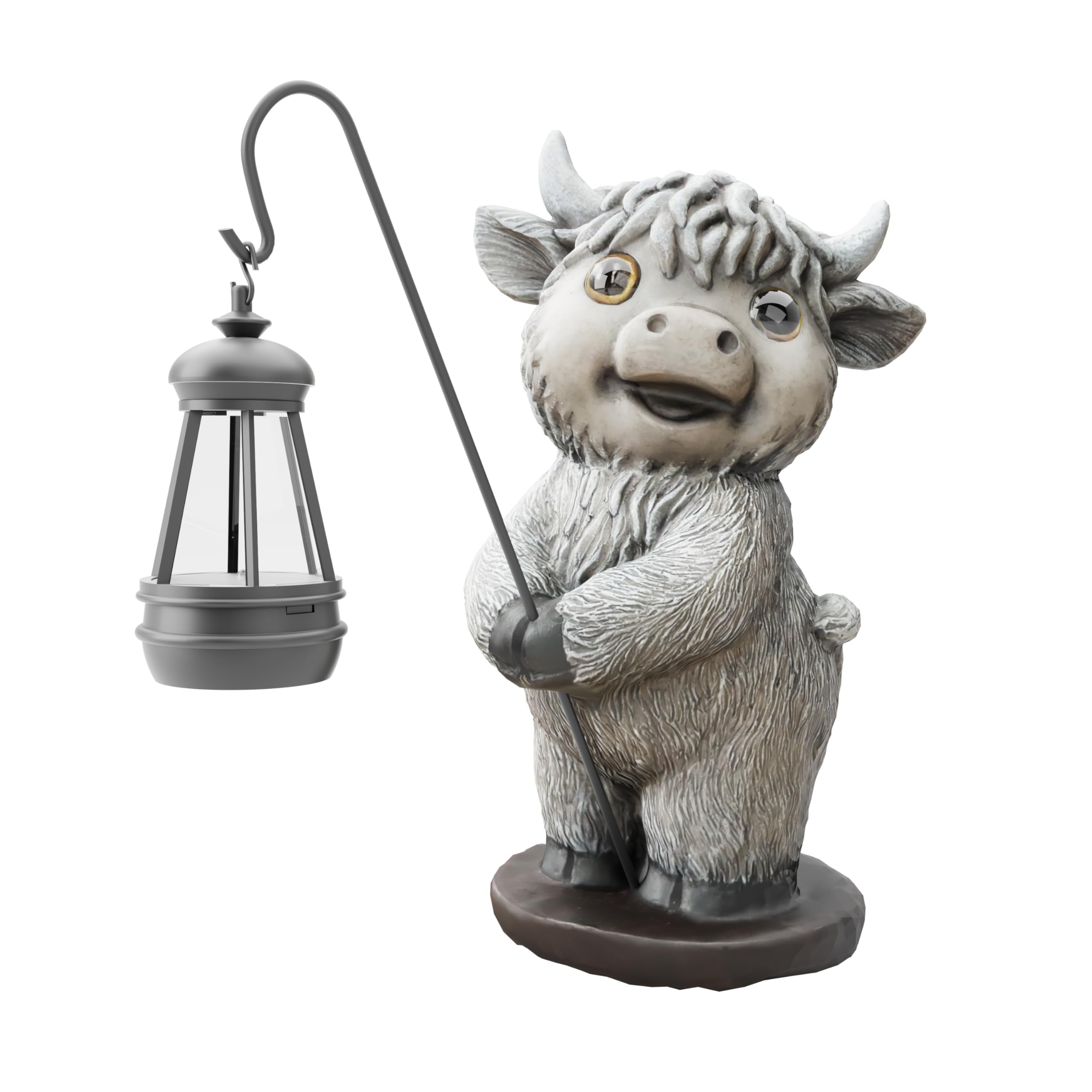 Highland Cow Solar Statue - Grey M1-image-e29a8b02-cb97-4b64-879a-e4fa4da757d4-93591