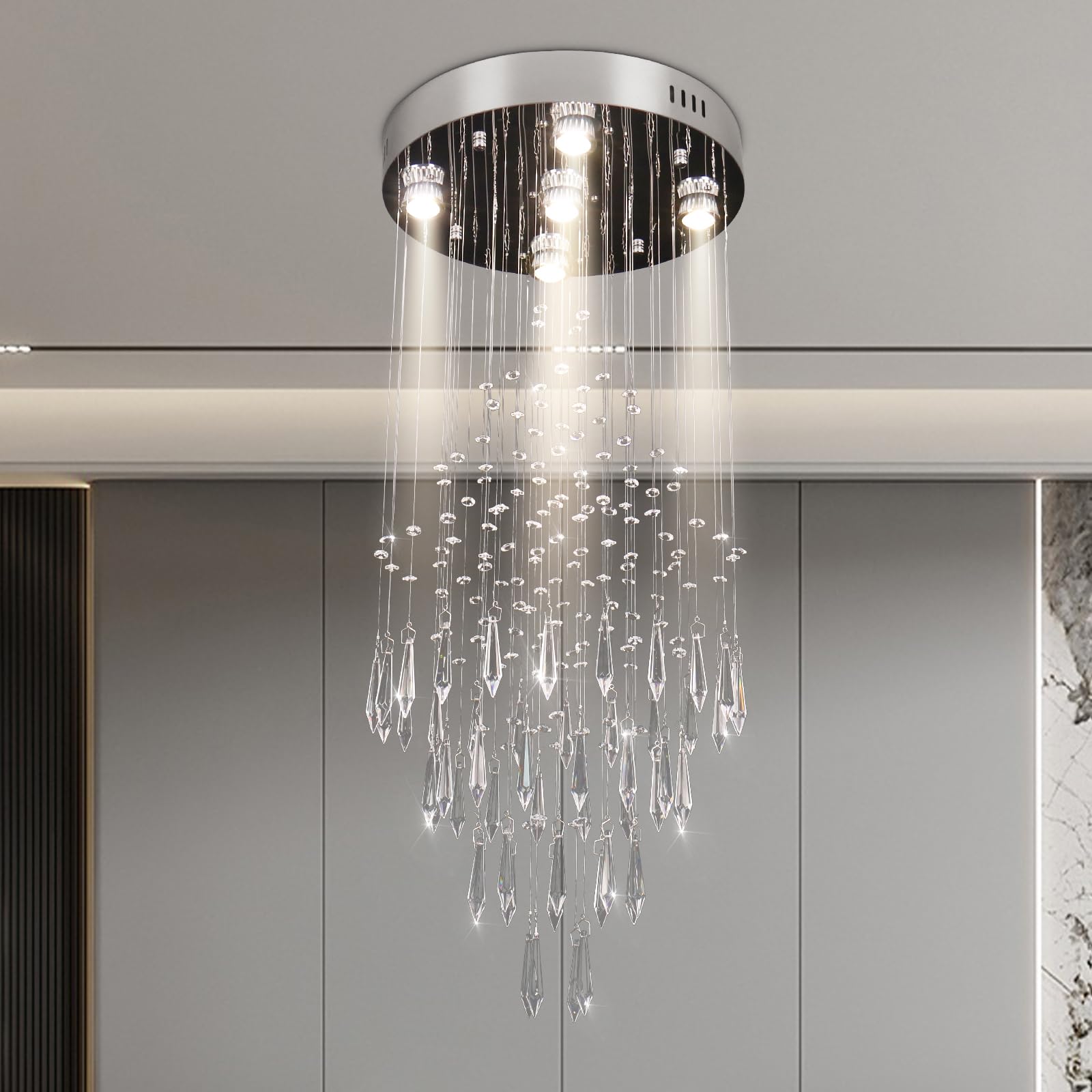 Raindrop Crystal Chandelier 5-Light - Chrome 82-400-image-d589b1c3-8d29-4a9c-a01b-ceea86ed6521-105759