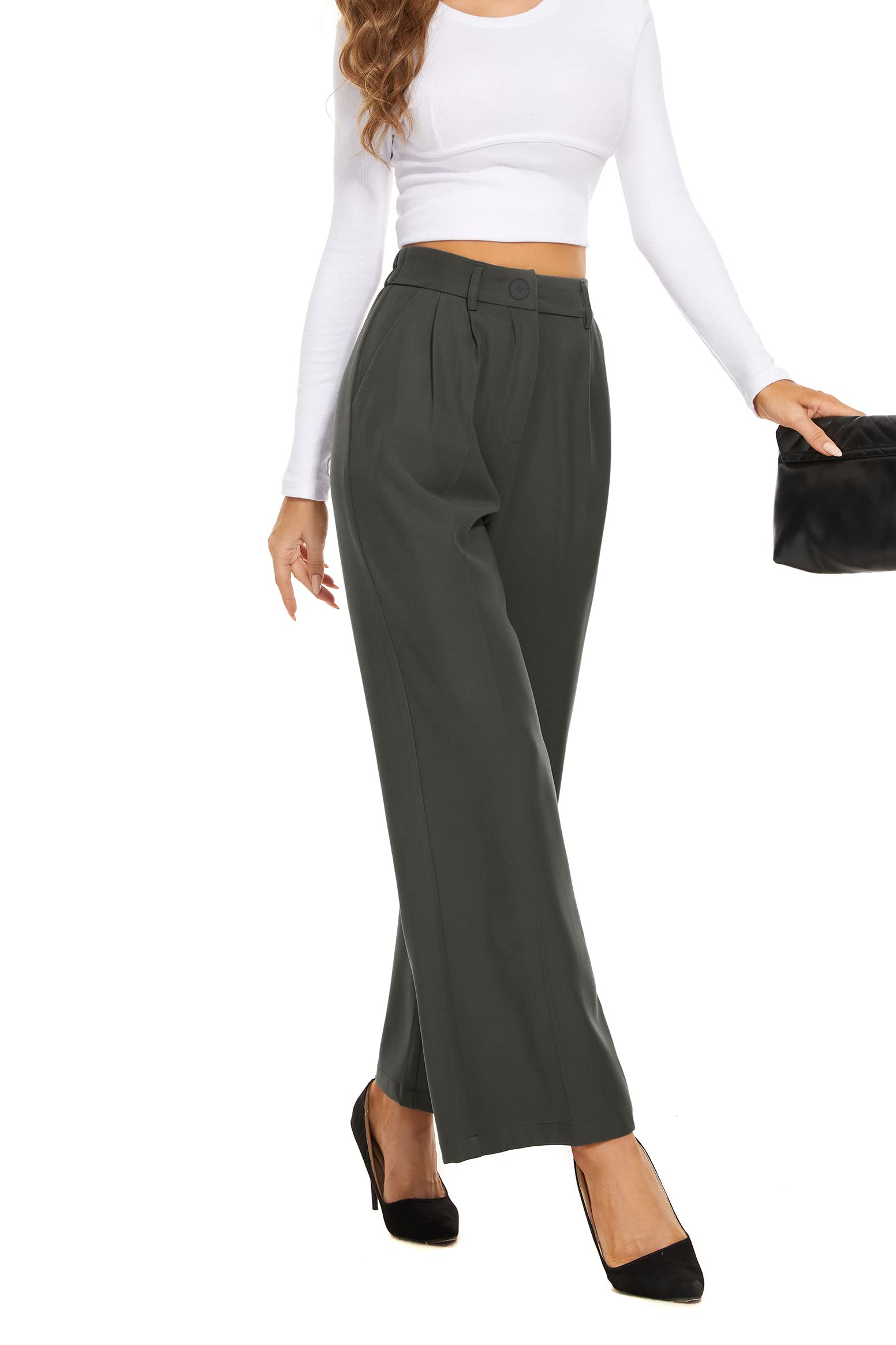 Women's Wide Leg Trousers - Deep Grey L Long-image-5dbd2504-4300-4447-a7de-e8da7e9132ae-105400