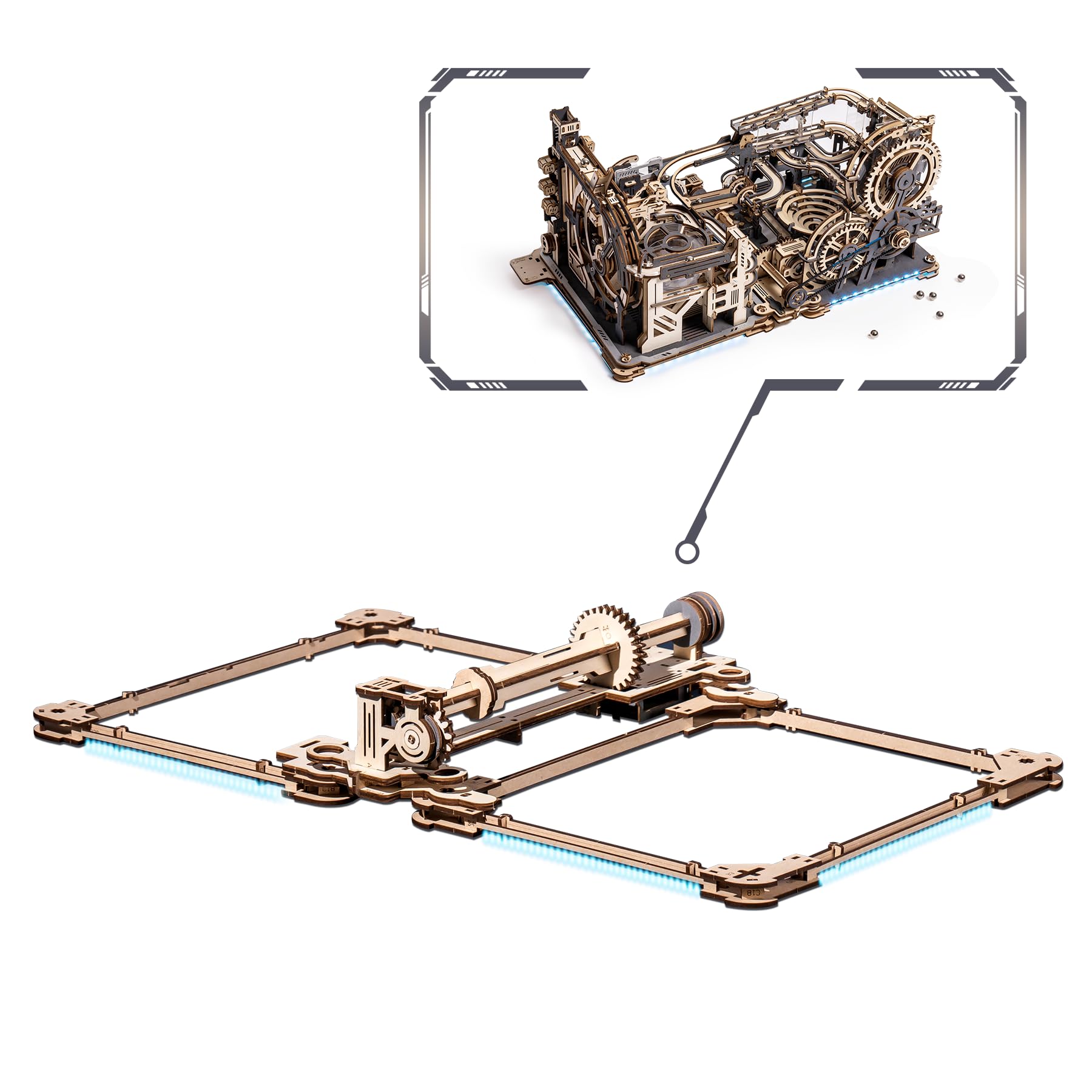 ROBOTIME Marble Run Link Pack 3D Puzzle - Led Ice-blue LG01-image-c7995594-7311-4041-bb01-2231da37a0b4-116760